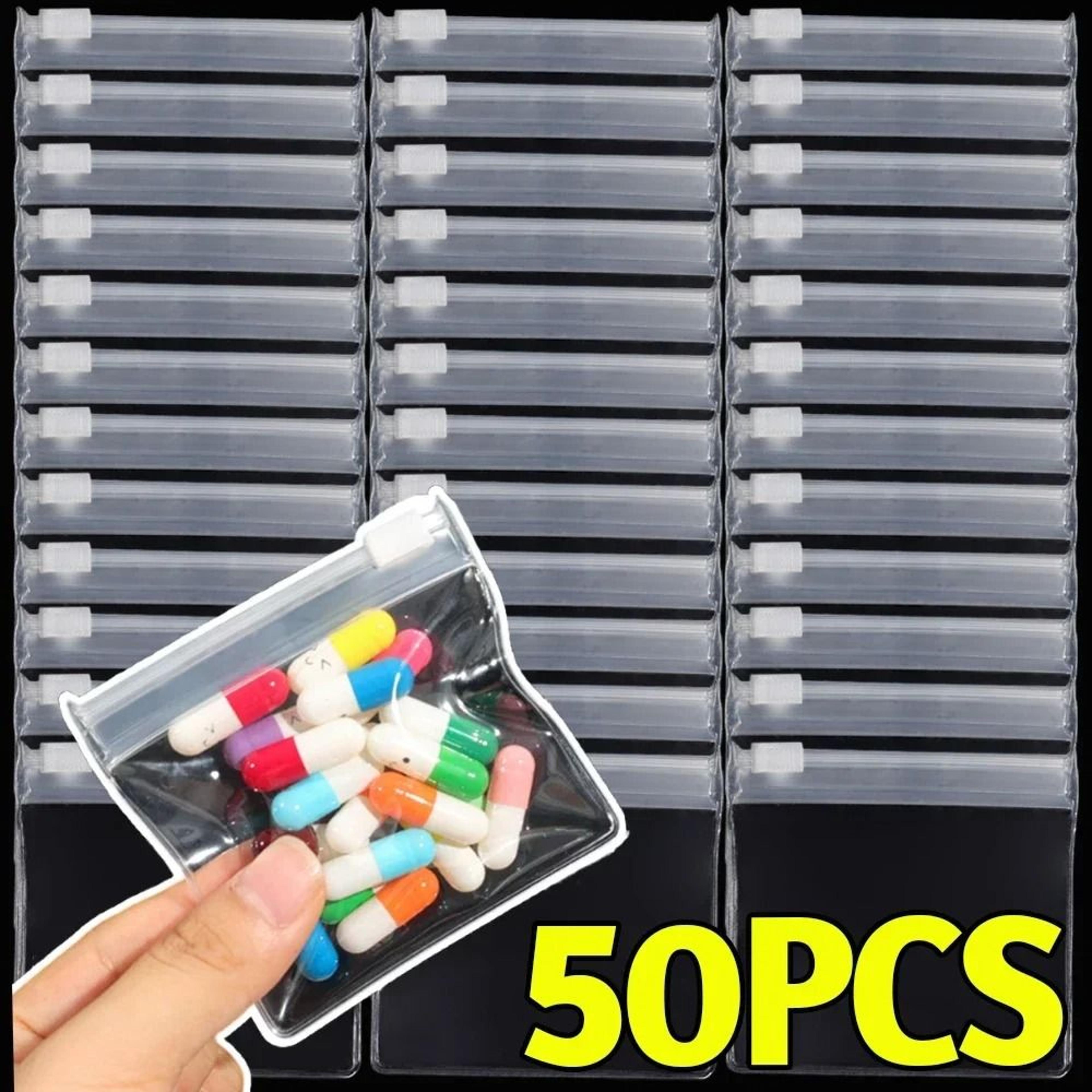 mini clear sliding zip storage bags for pills jewelry and small accessories