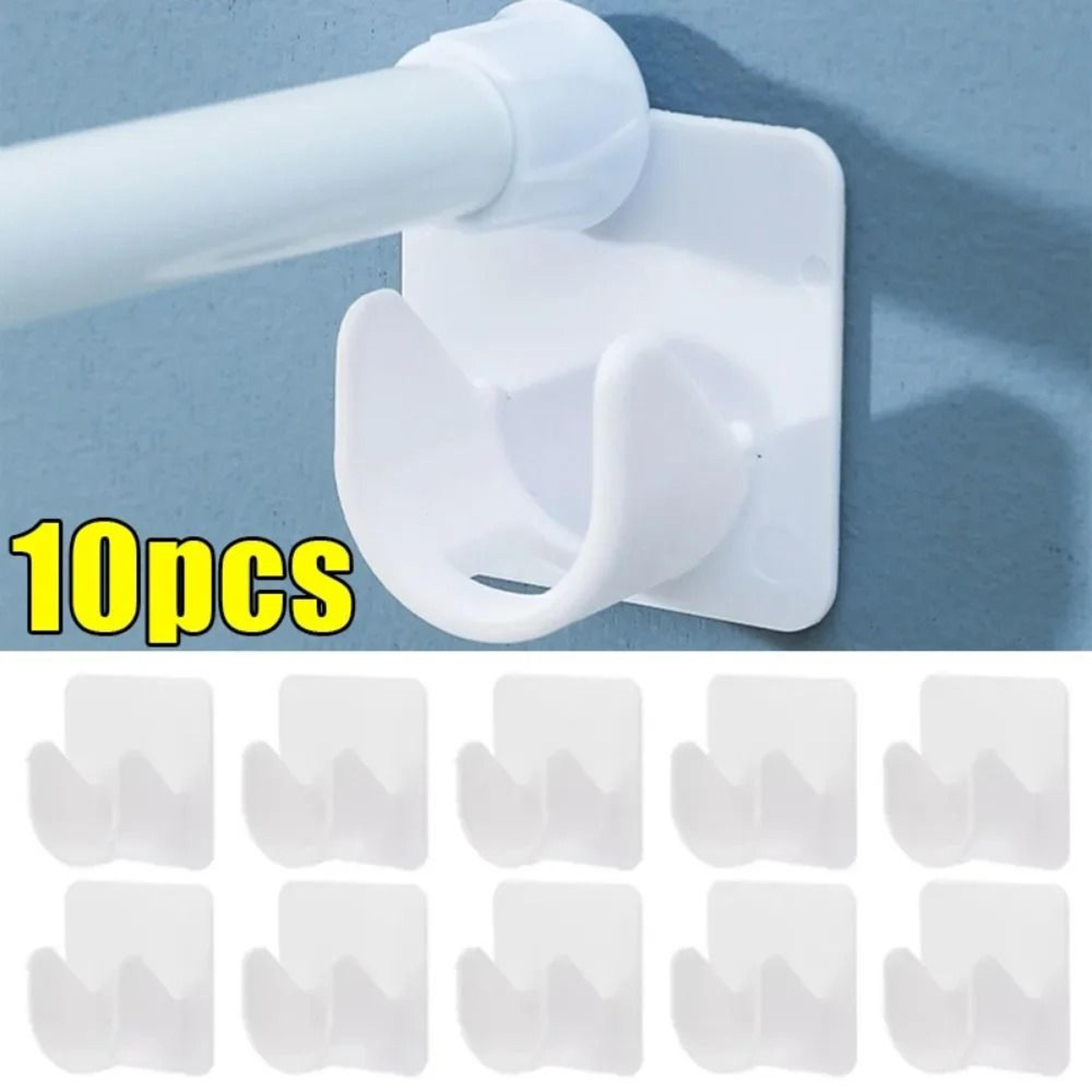self adhesive adjustable curtain rod brackets no drill wall mount holders