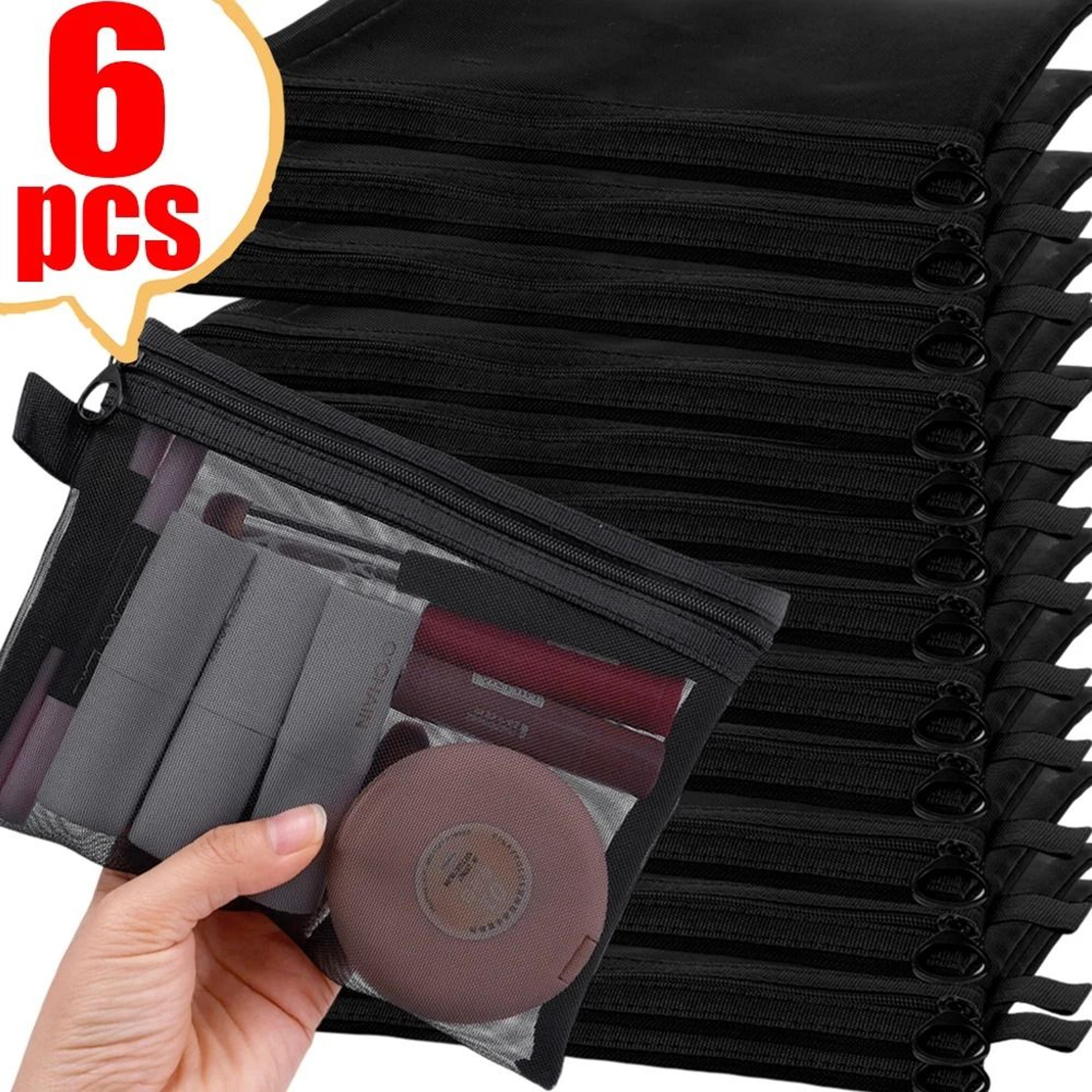 mesh makeup bag transparent travel cosmetic organizer pouch with zipper