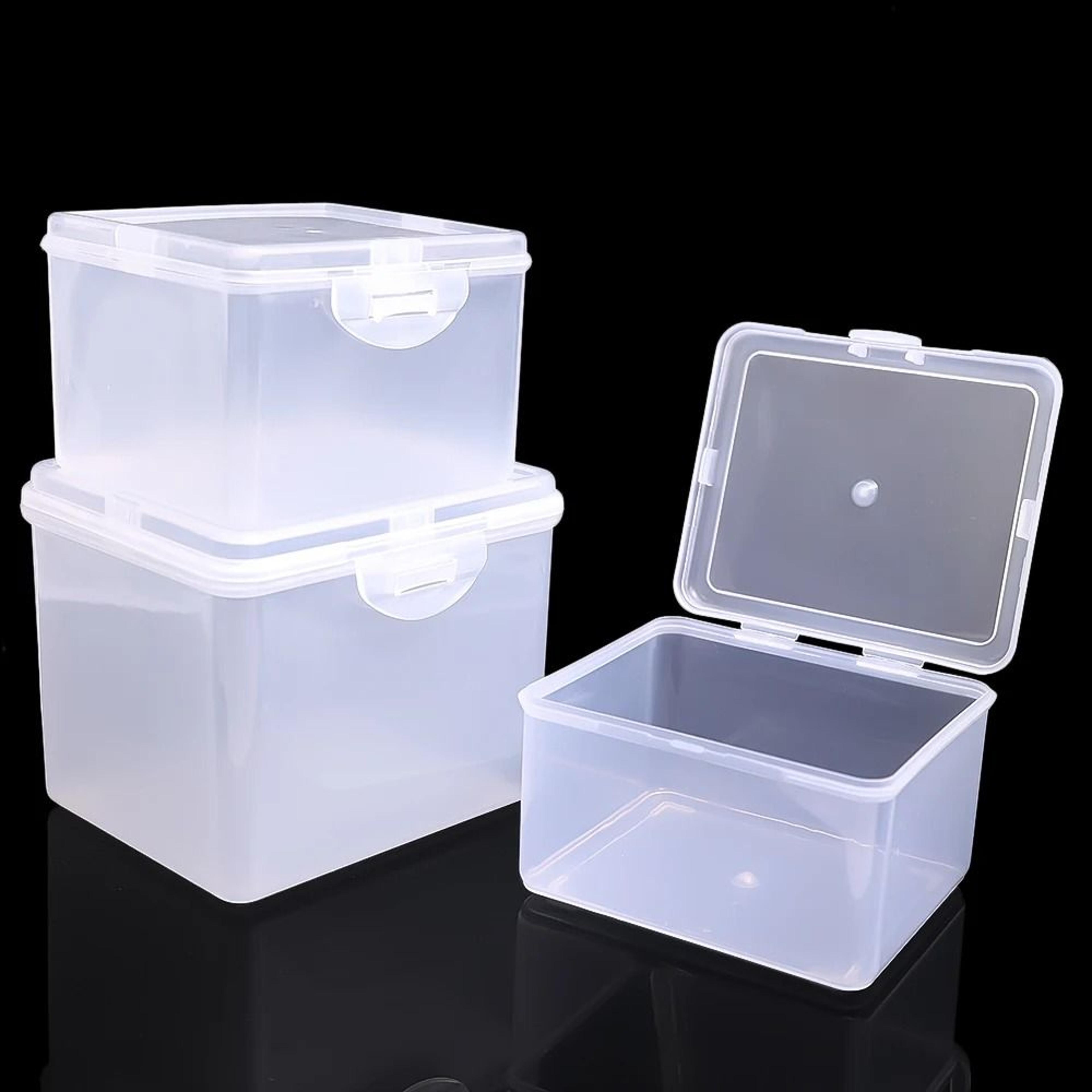 clear plastic storage box with lid multipurpose organizer case for jewelry crafts and office supplies