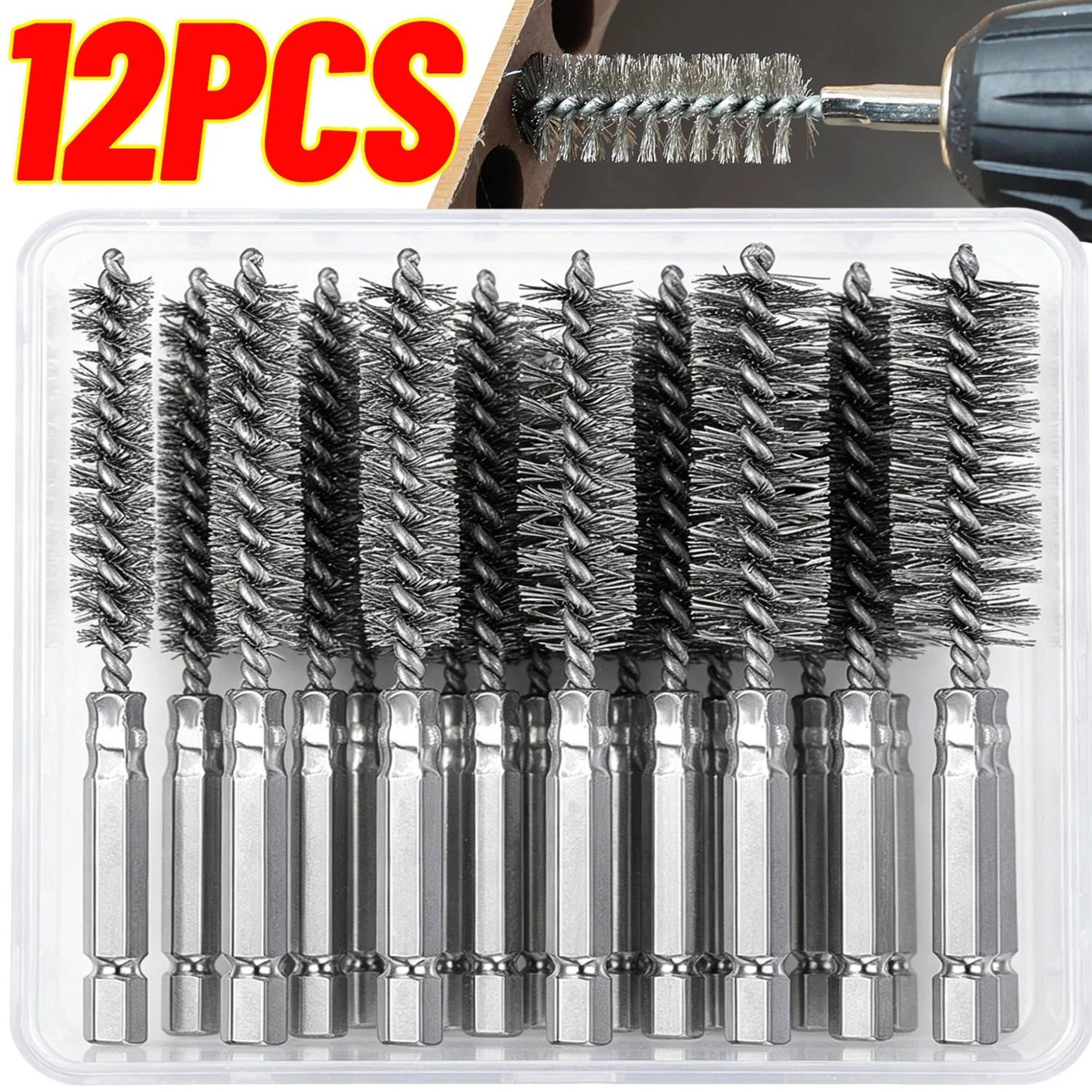 stainless steel bore brush set hex shank tube cleaning wire brushes for drill