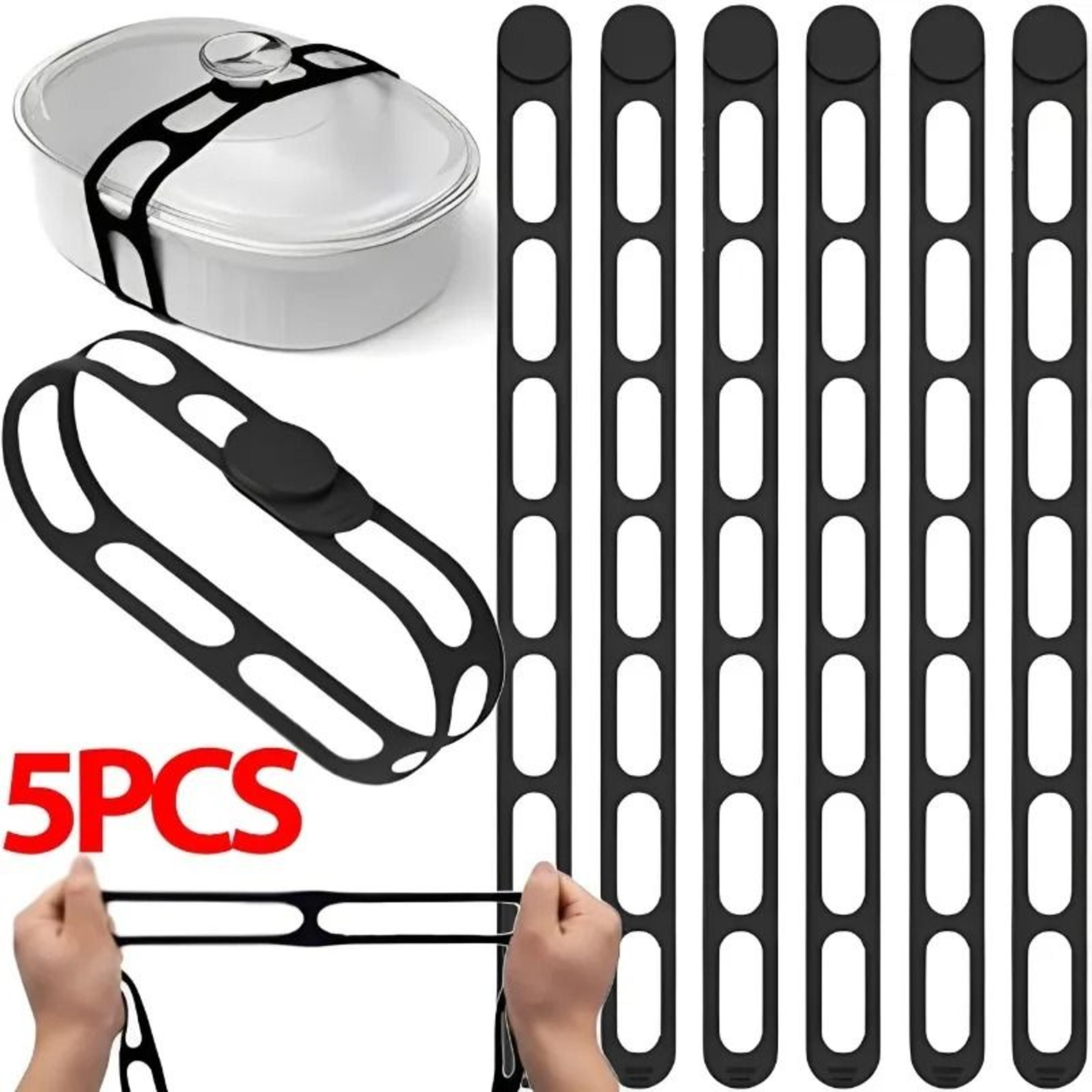 reusable silicone stretch strap multipurpose elastic lid band for kitchen home and office organization
