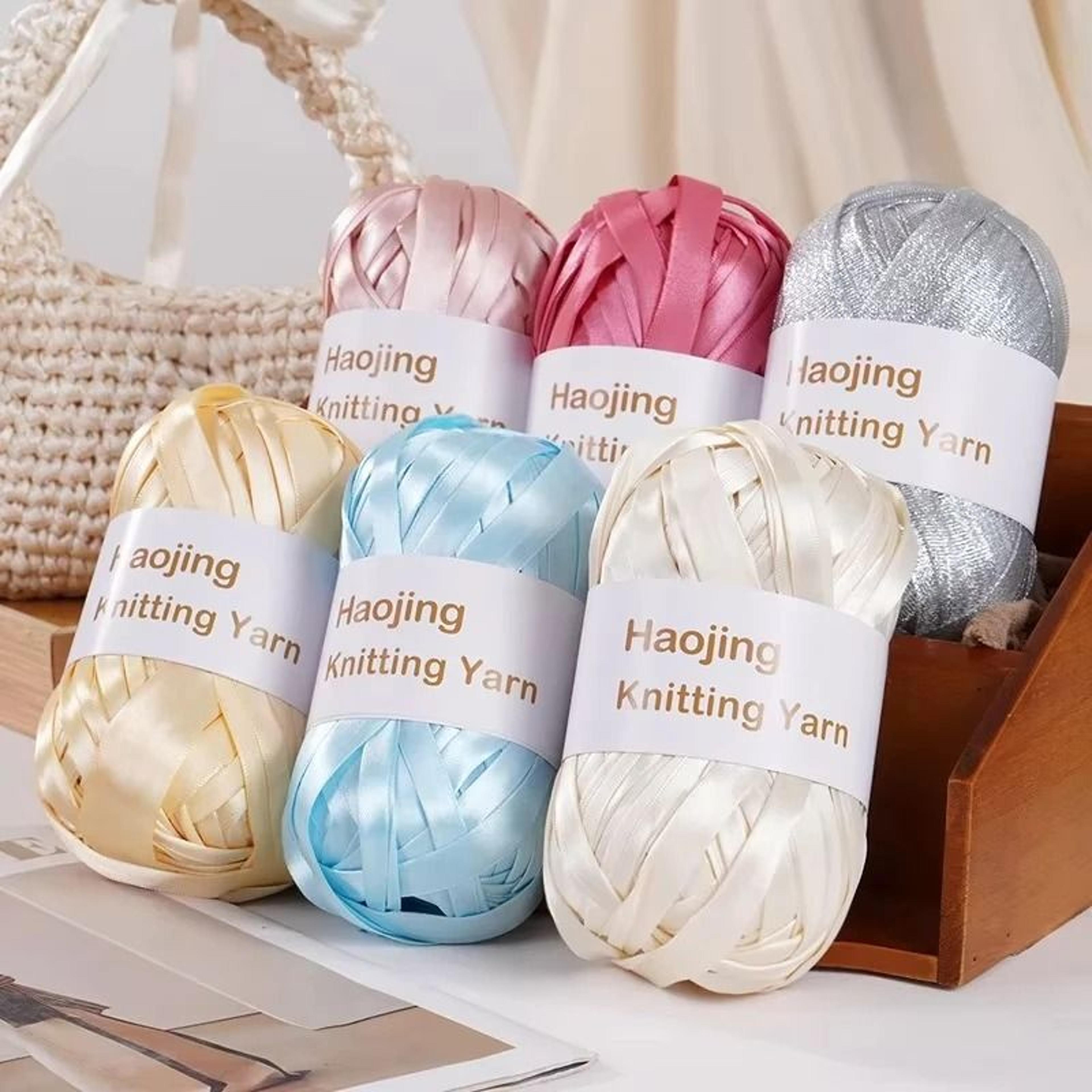 metallic satin chunky yarn for crochet bags knitting and diy crafts