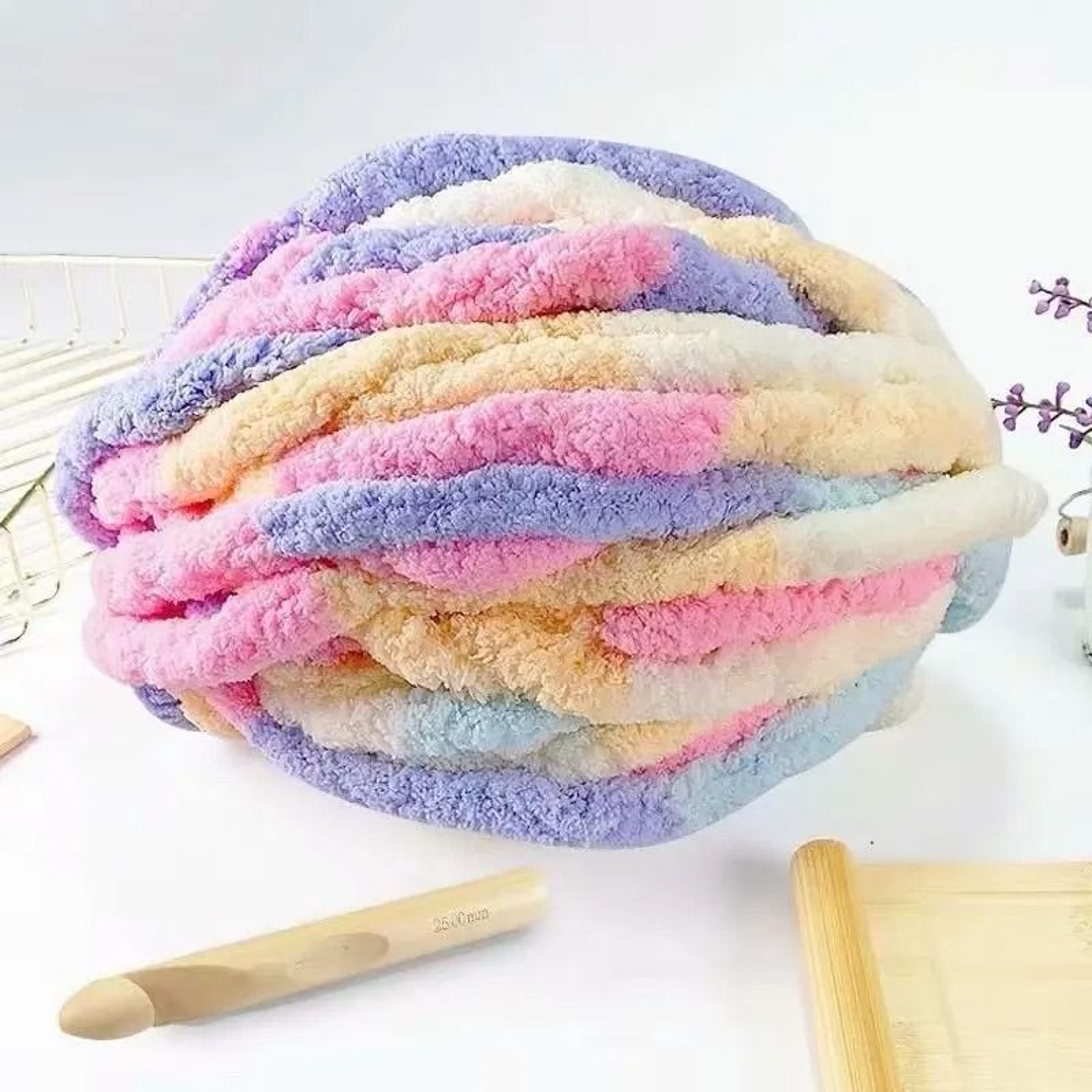 giant chenille chunky yarn for blanket arm knitting crochet and home diy crafts