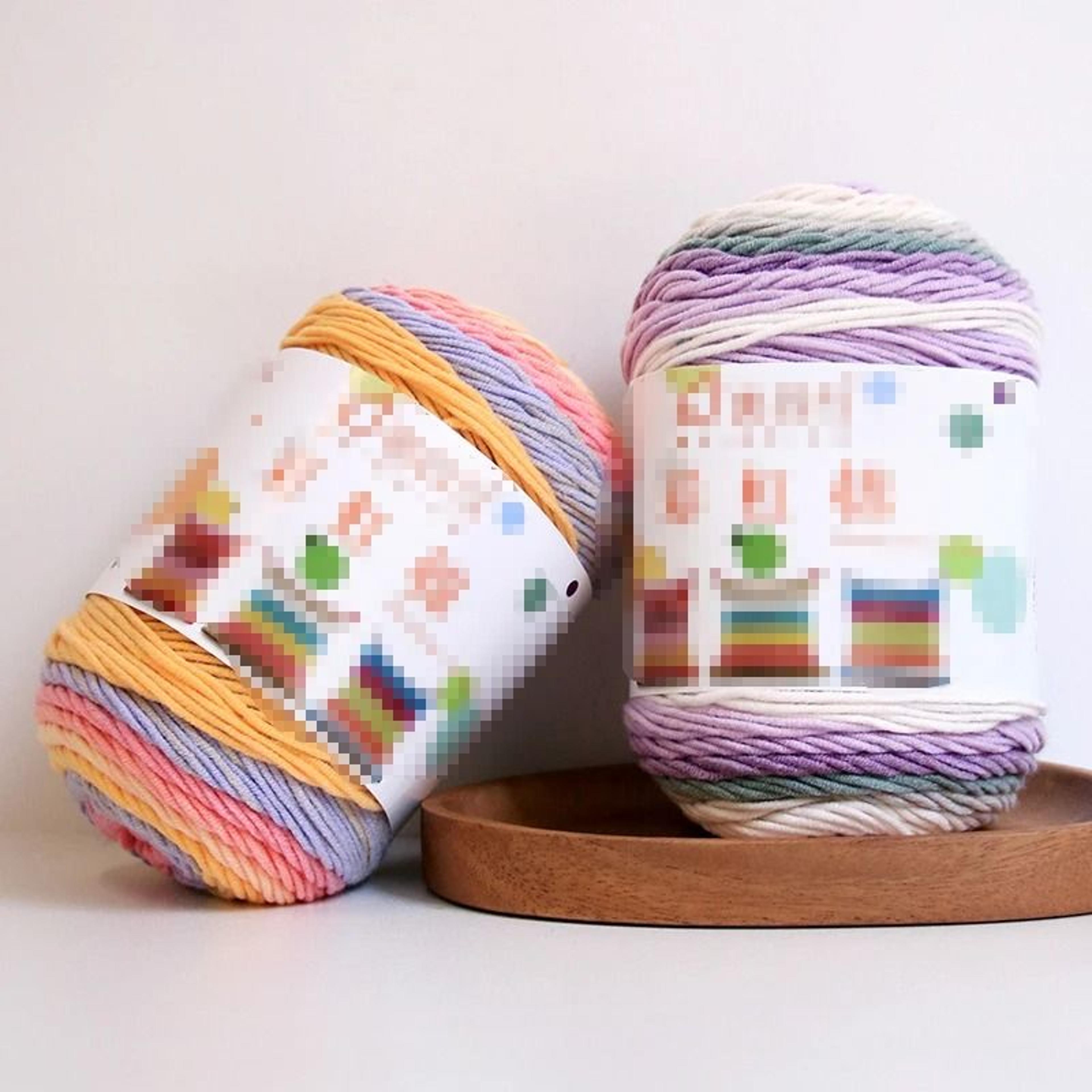 rainbow segment dyed crochet yarn 5 strand soft knitting yarn for baby blankets hats scarves