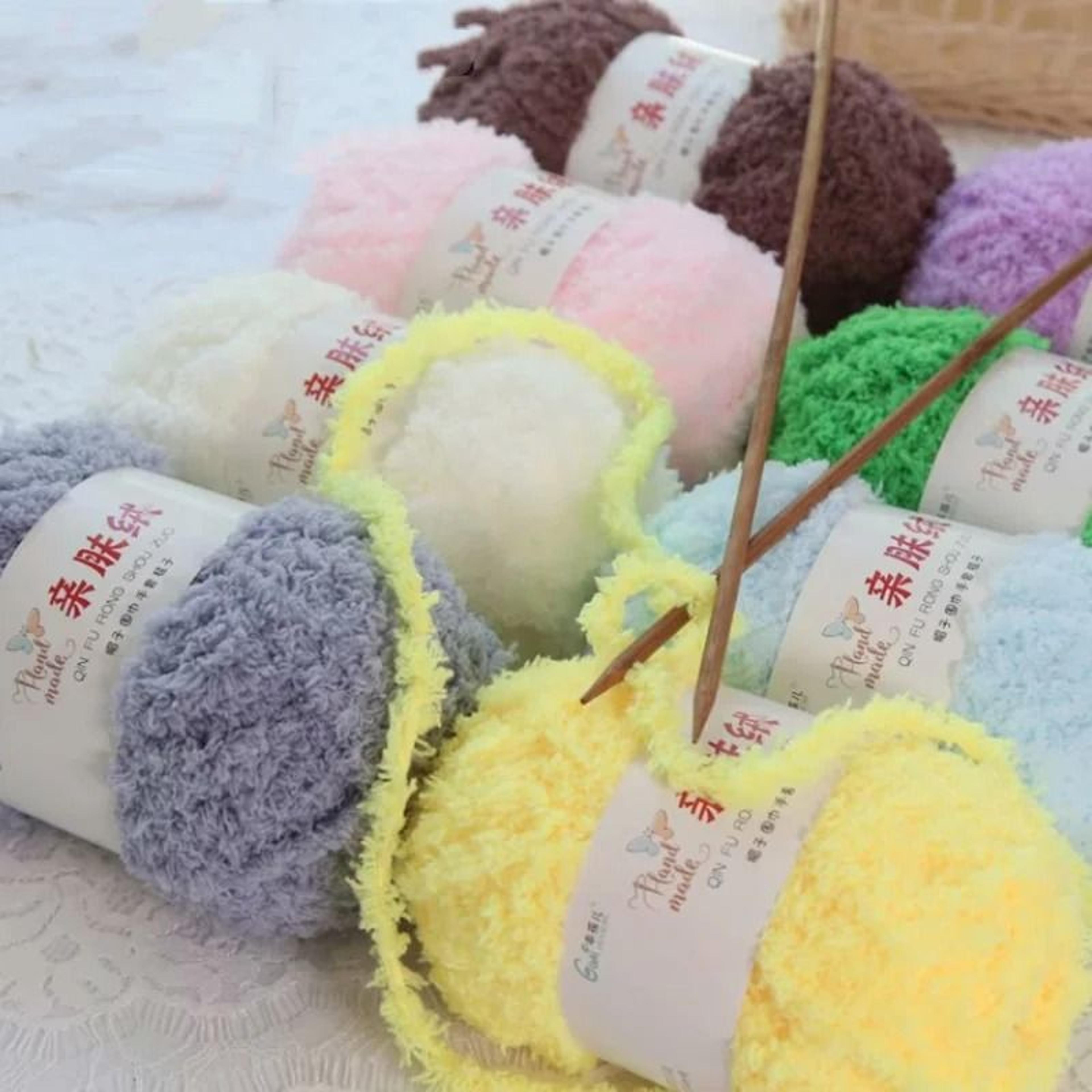 1.8 oz chenille plush chunky yarn for knitting crochet blankets sweaters and diy crafts