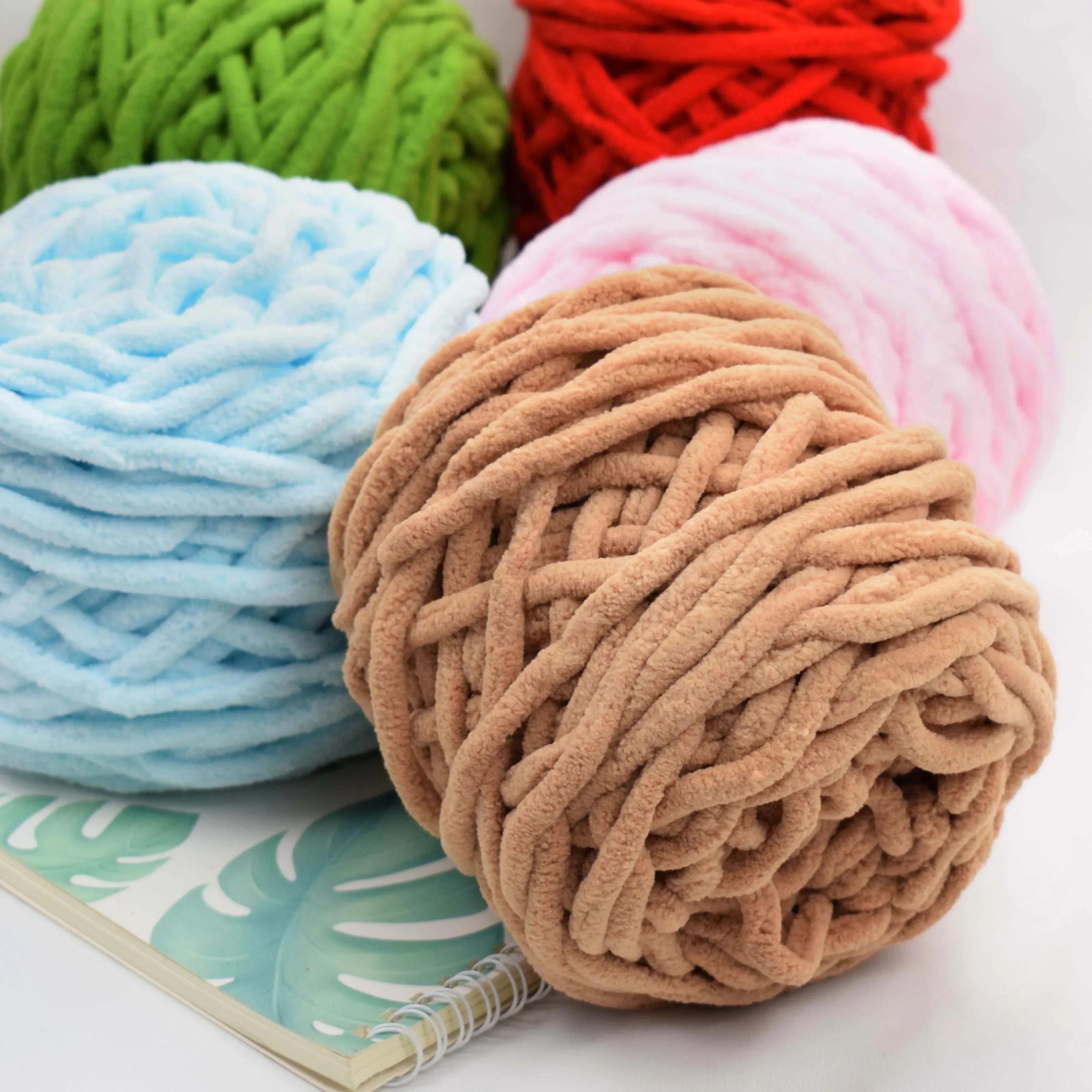 super soft milk cotton chenille yarn 100g chunky polyester blend yarn for knitting crochet hats scarves & diy crafts