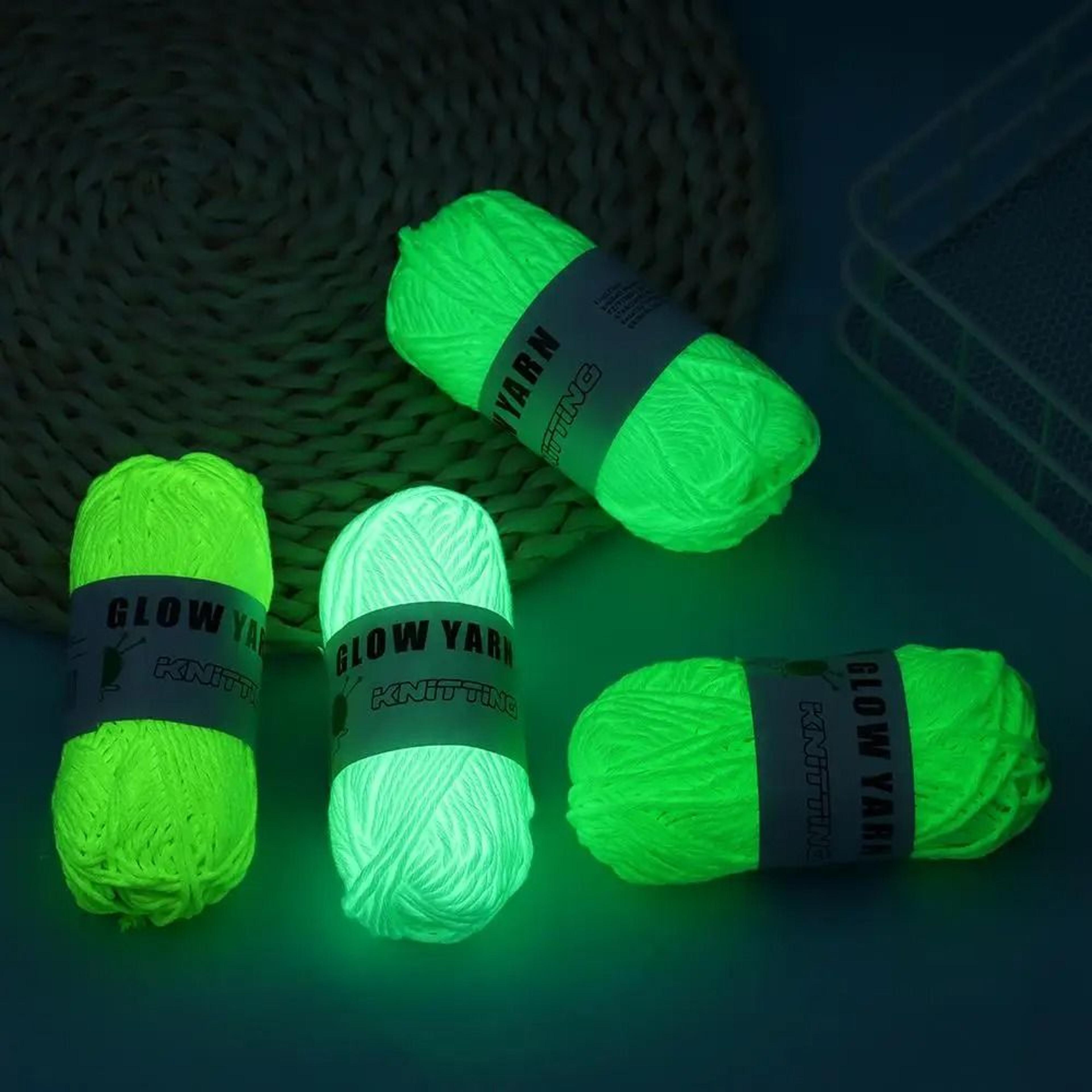 glow in the dark chunky yarn 50g soft luminous polyester yarn for knitting crochet hats scarves & diy crafts