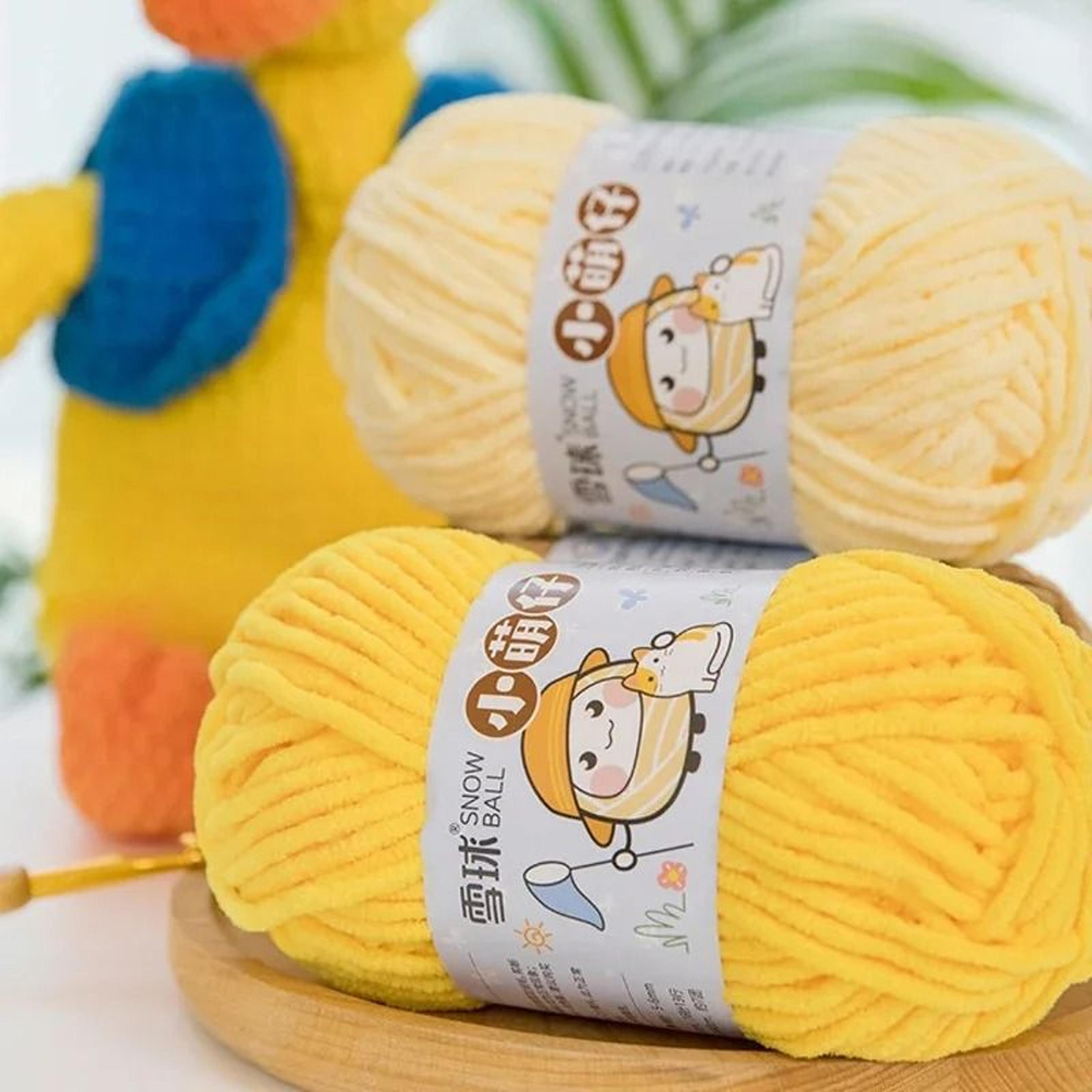 0.11 lb soft chenille chunky knitting yarn velvet crochet yarn for scarves sweaters and diy crafts