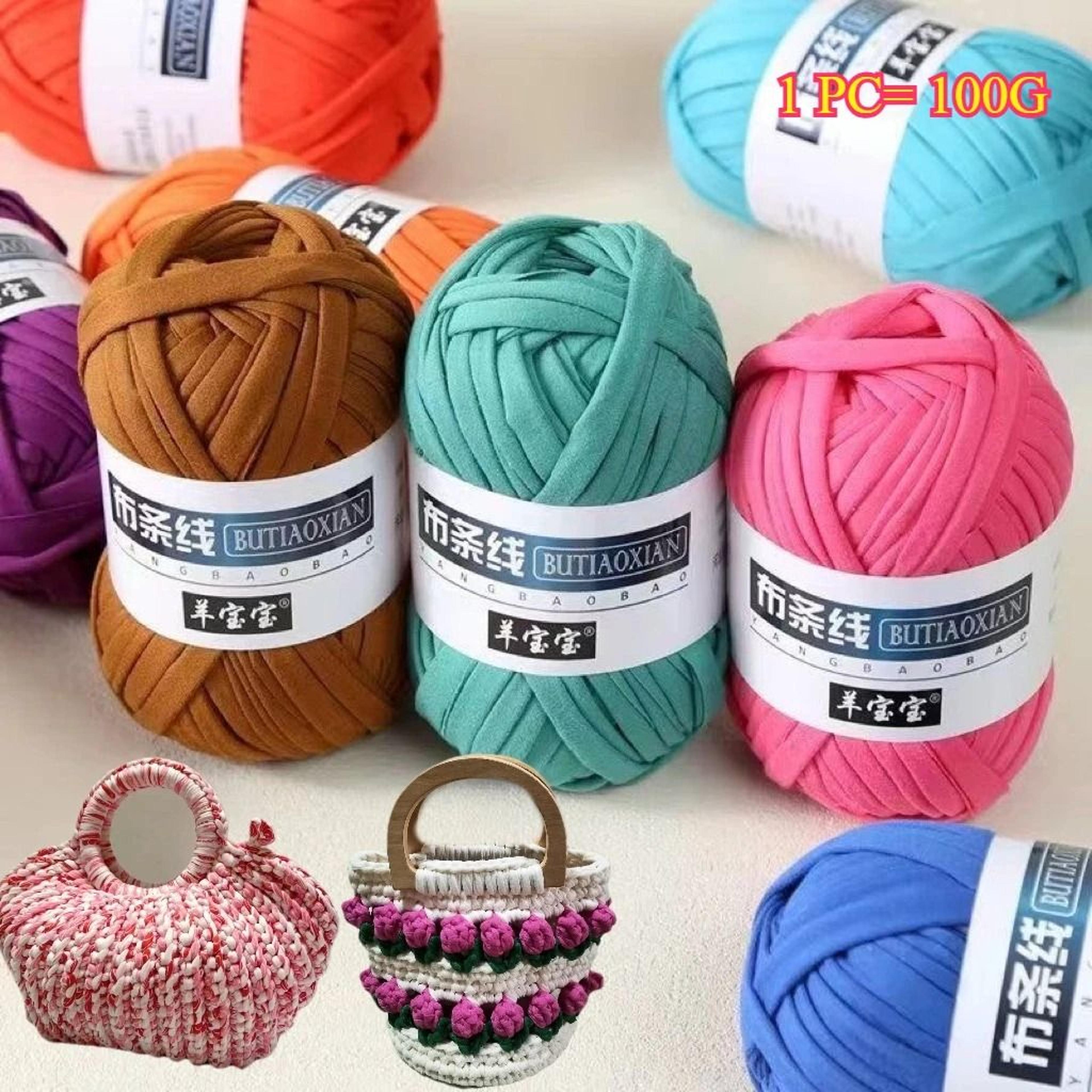 0.22 lb t shirt knitting yarn thick polyester crochet cloth yarn for bags baskets and home decor