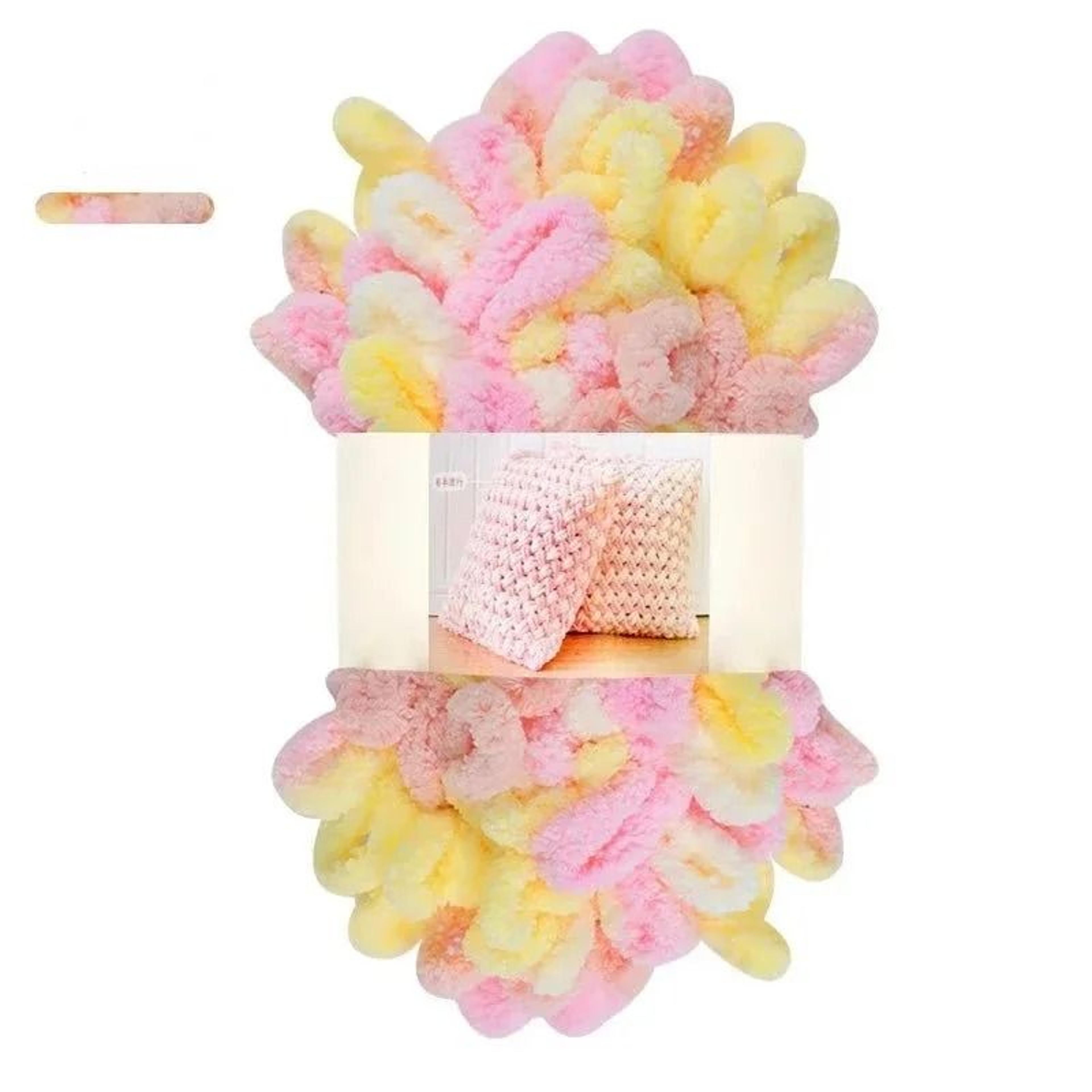 0.22 lb puffy finger loop chenille chunky yarn for finger knitting blankets scarves and diy crafts
