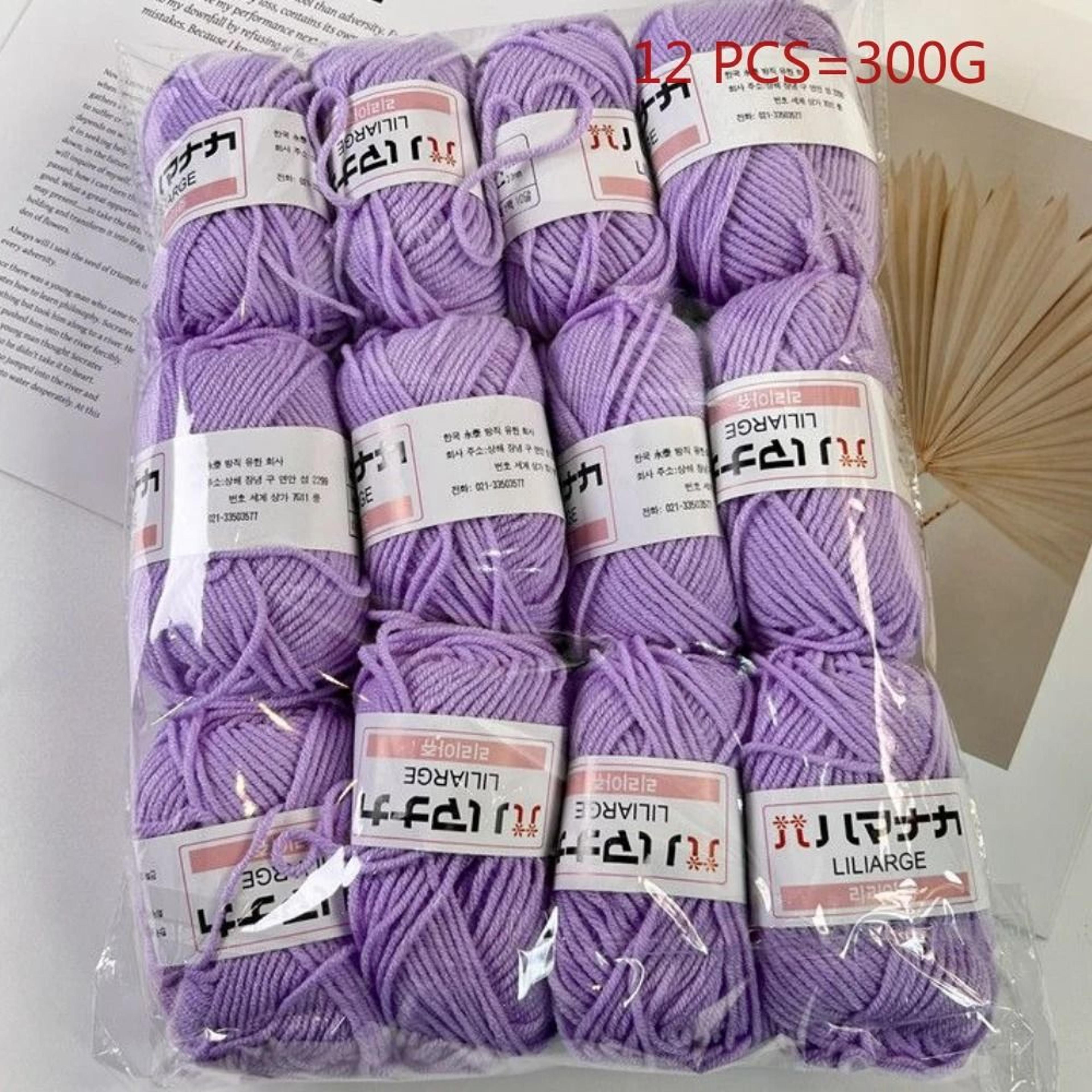 0.66 lb 12 piece milk cotton yarn set soft crochet knitting yarn for sweaters hats scarves and diy crafts
