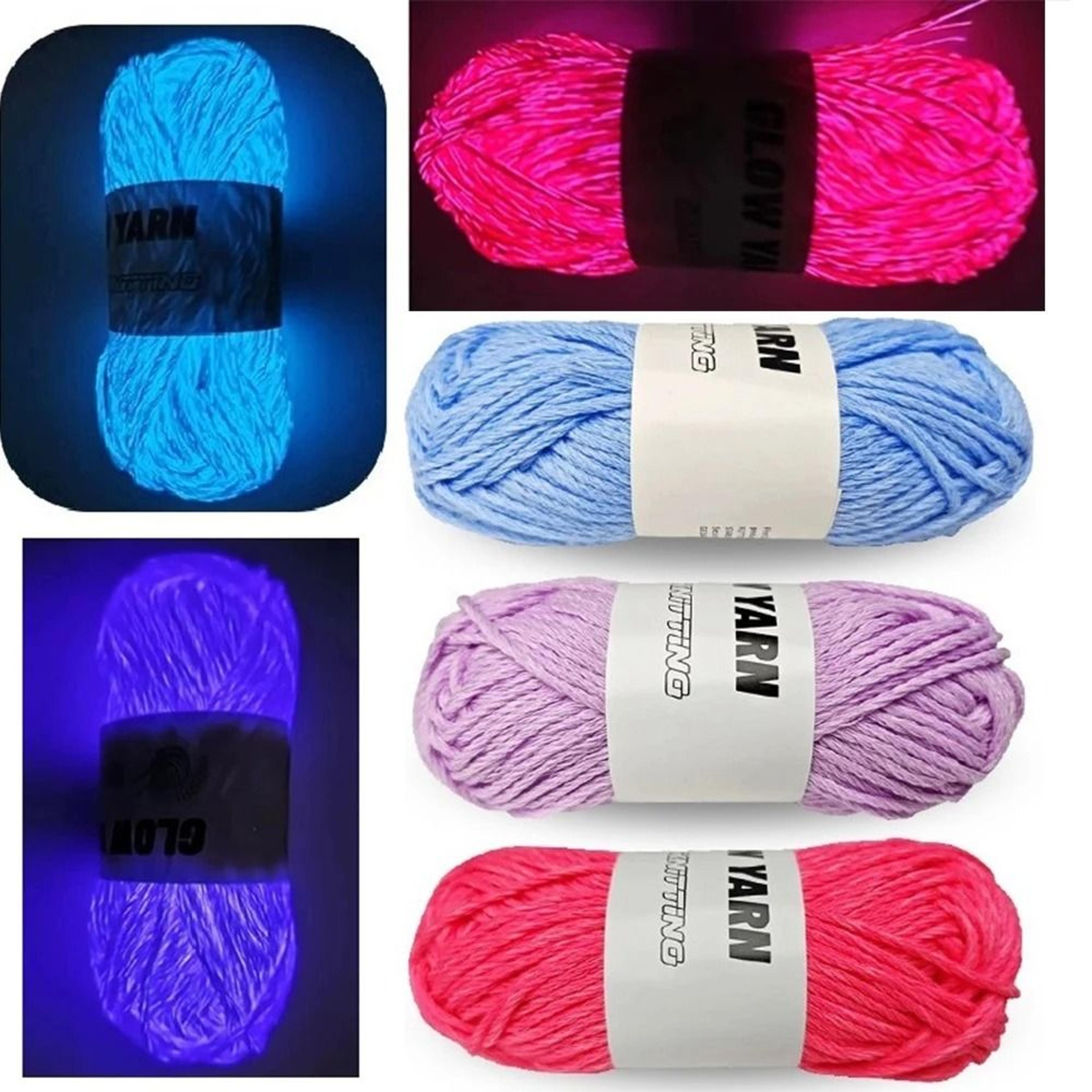 0.11 lb glow in the dark chunky yarn 2mm luminous polyester knitting yarn for crochet diy crafts and home decor