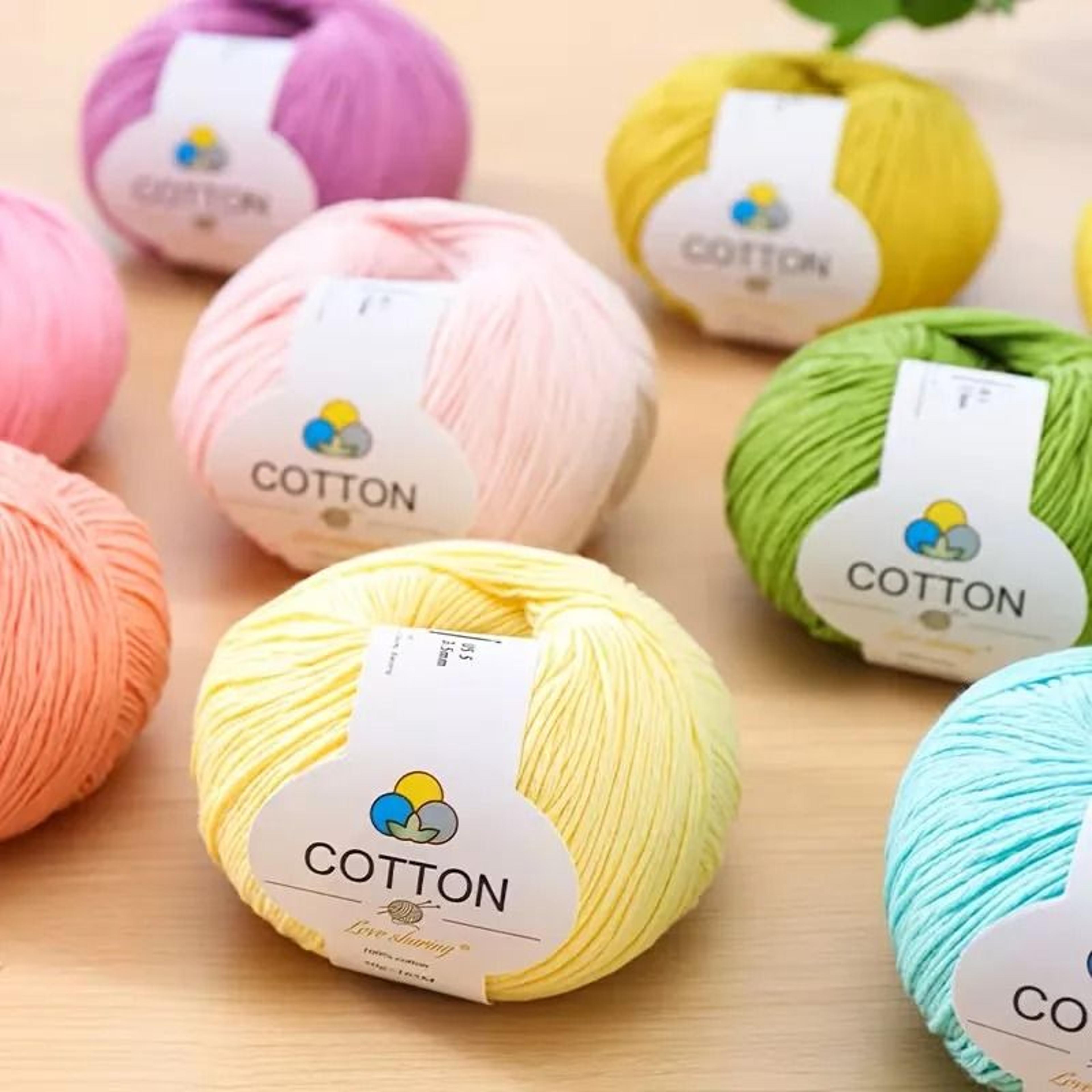 0.66 lb 8 ply 100% cotton yarn set 6 ball knitting and crochet yarn for sweaters hats scarves and diy crafts