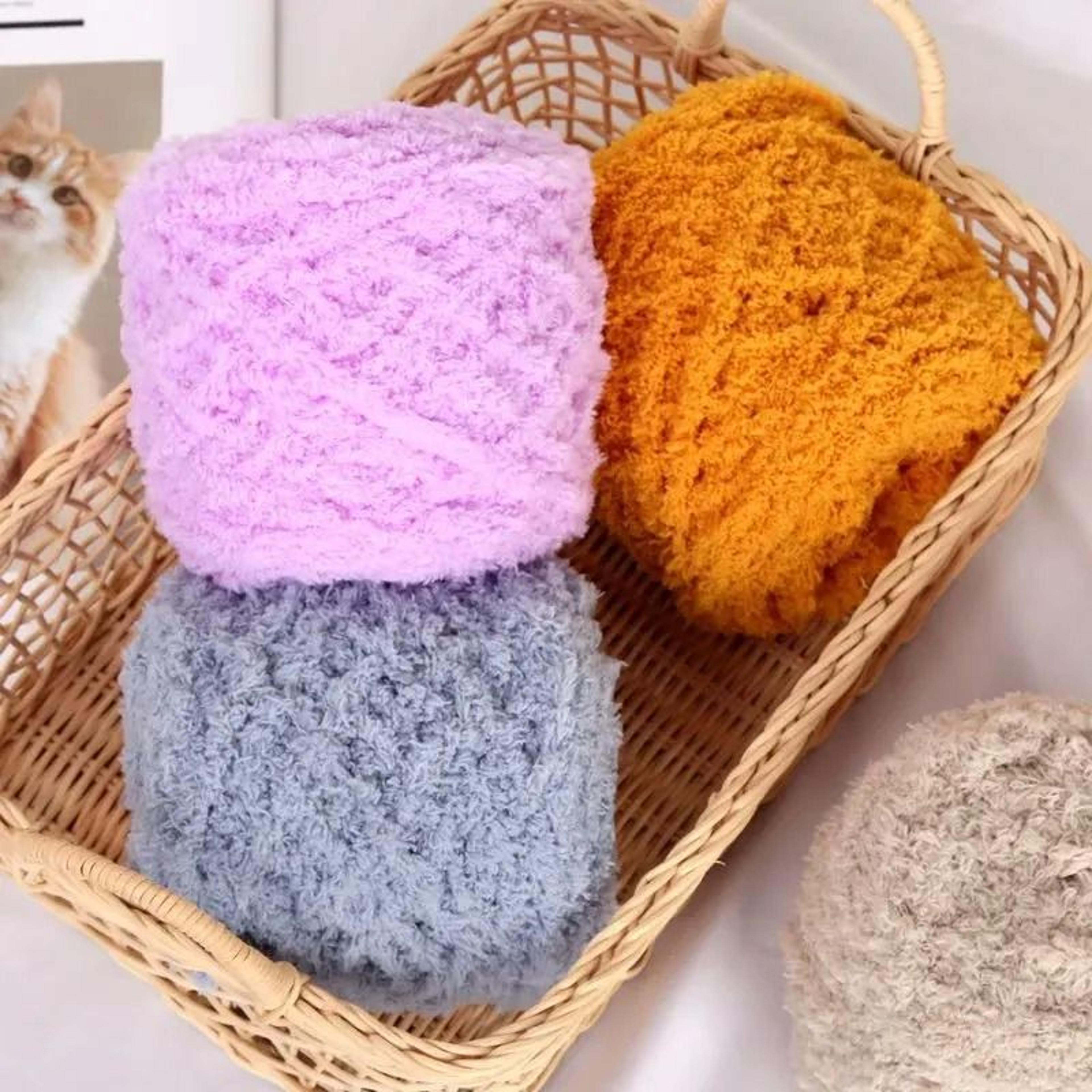 0.22 lb baby velvet chunky yarn soft cotton blend knitting crochet yarn for sweaters blankets and diy crafts