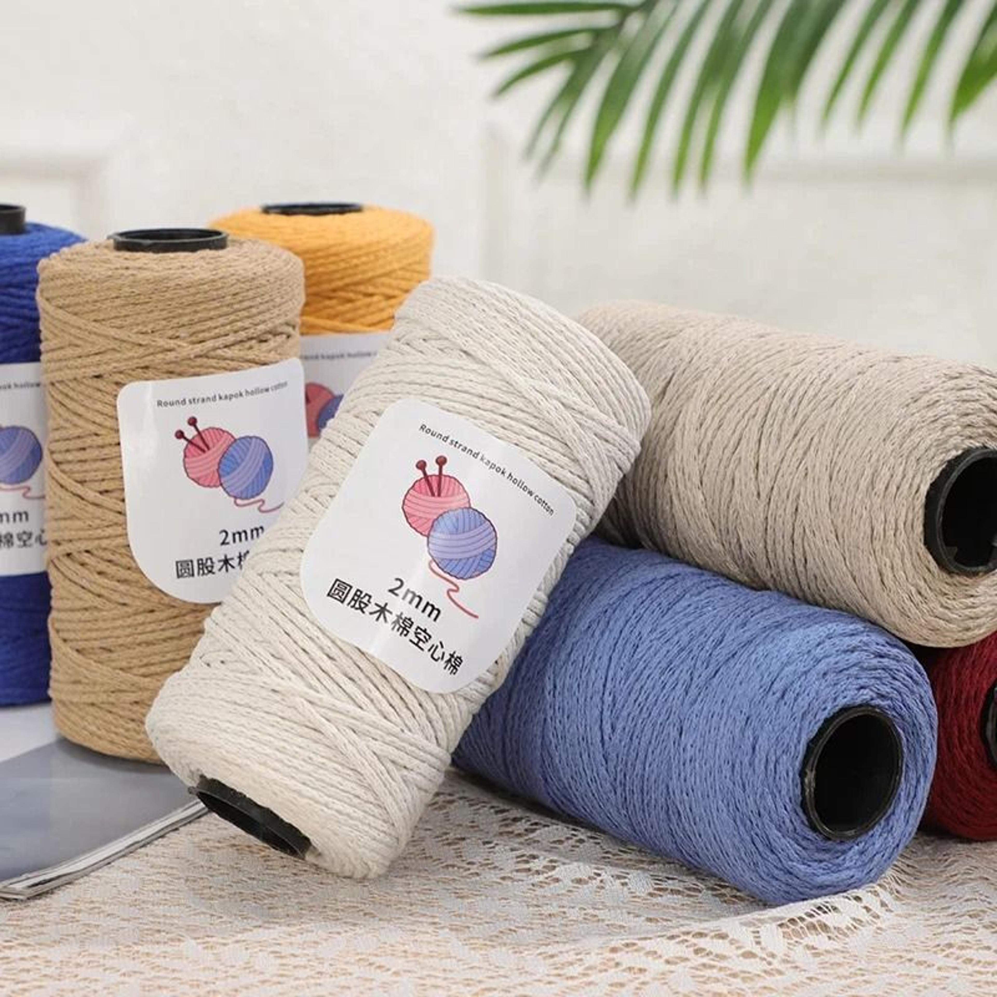 150m 2mm cotton macrame cord yarn for crochet knitting bags & diy crafts