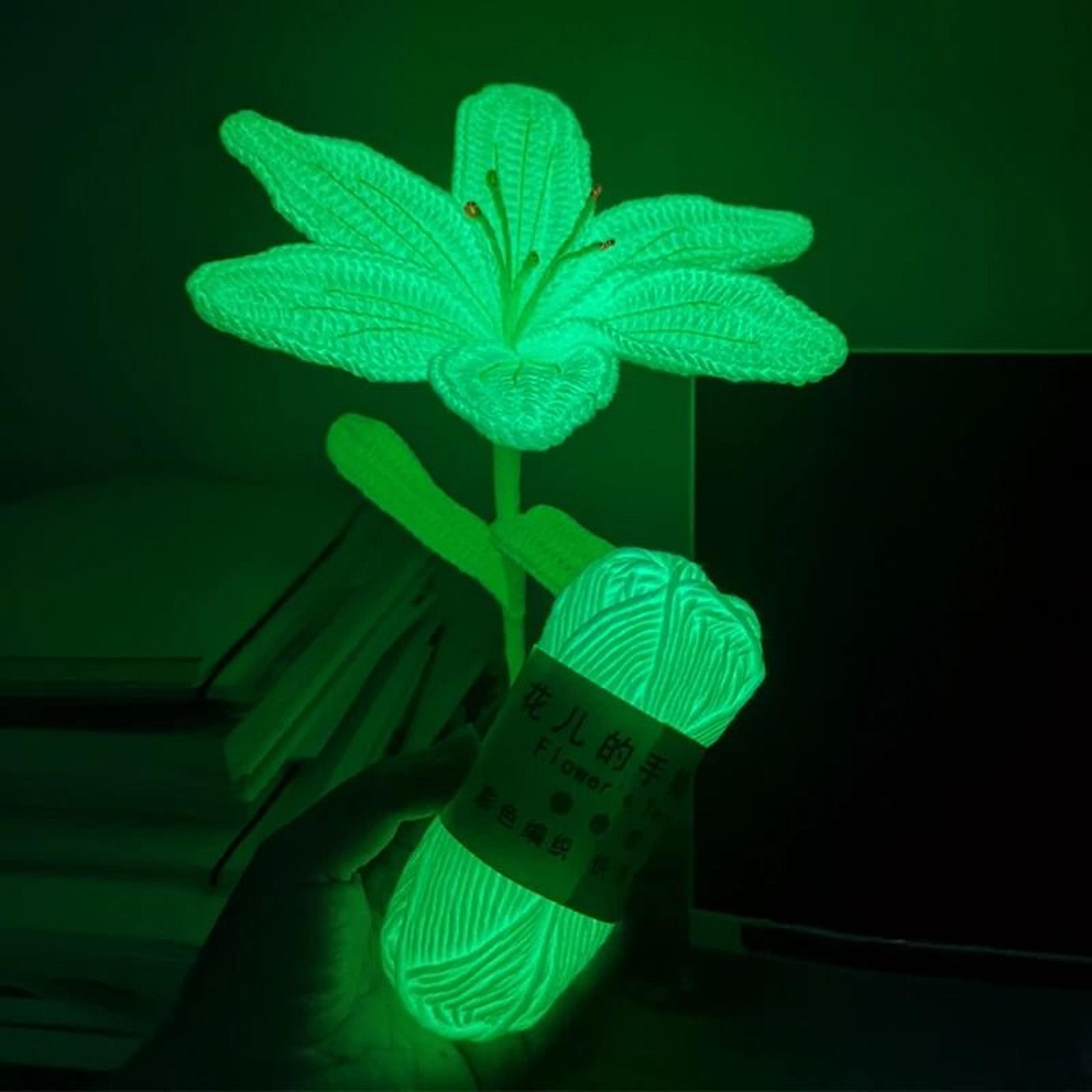 glow in the dark 2mm luminous polyester yarn for crochet knitting & diy crafts