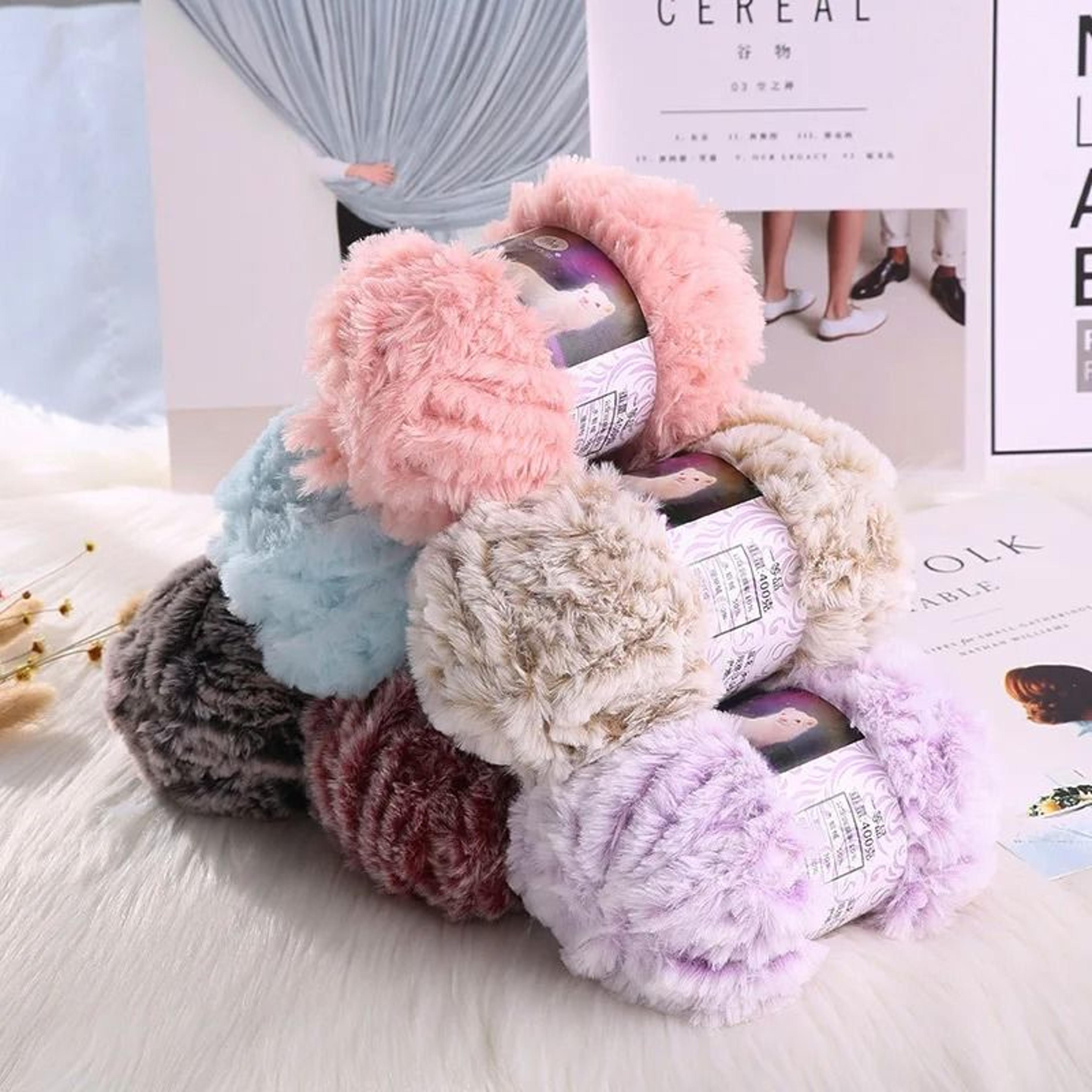 50g faux fur eyelash yarn for crochet, knitting, plush toys & cozy crafts