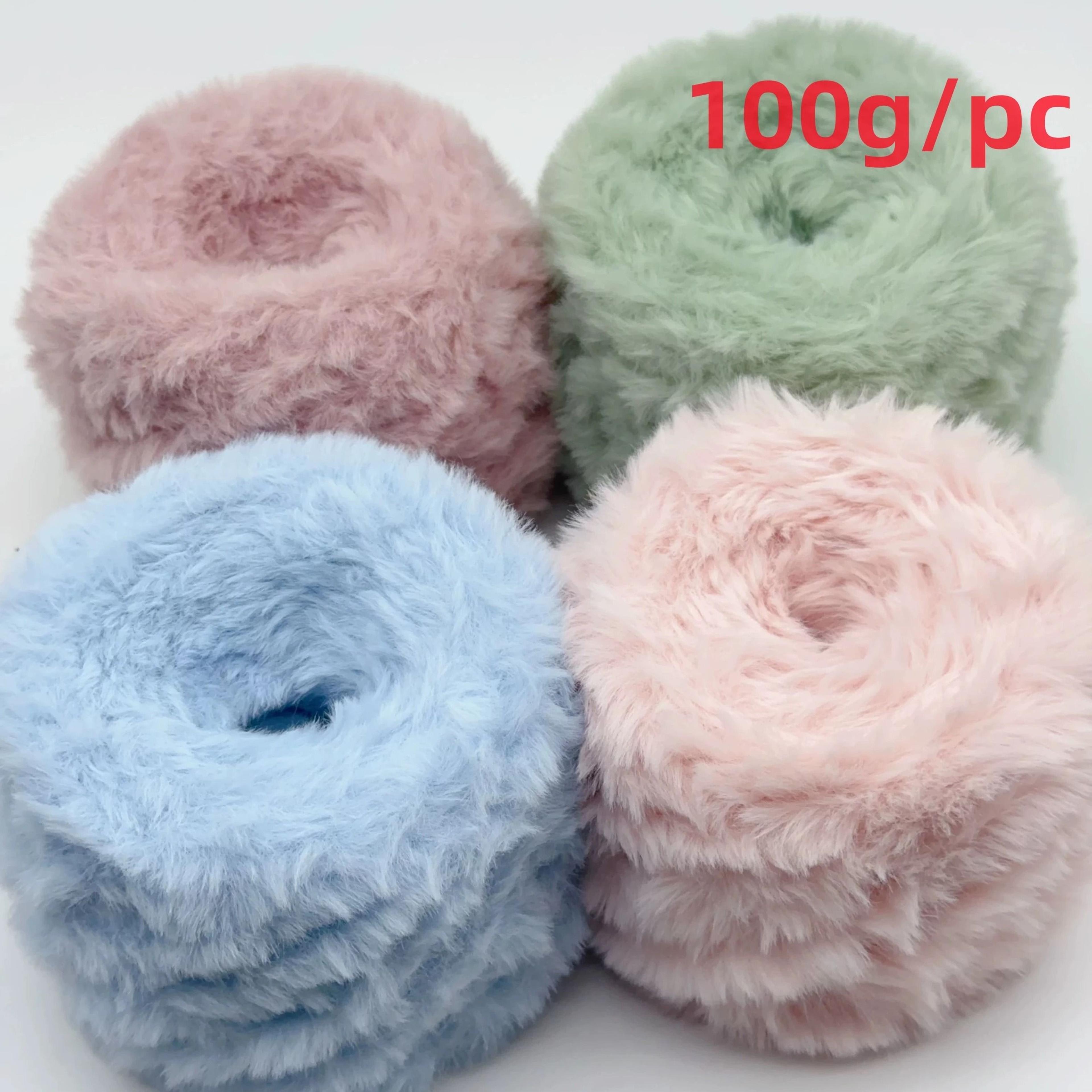 100g faux fur eyelash yarn for crochet, knitting, blankets & plush crafts