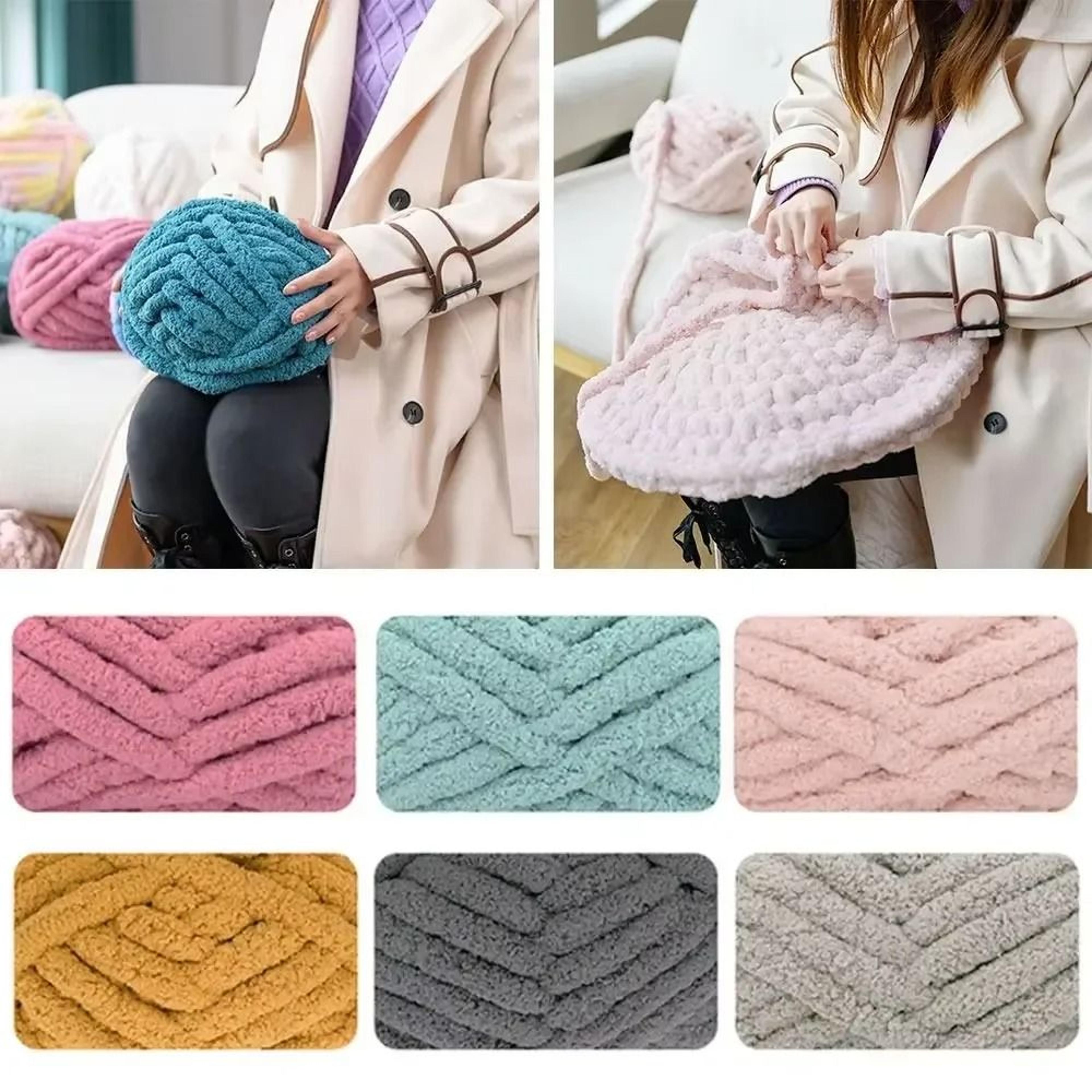 8.8 oz multicolor chenille chunky yarn for crochet, knitting, blankets & diy crafts