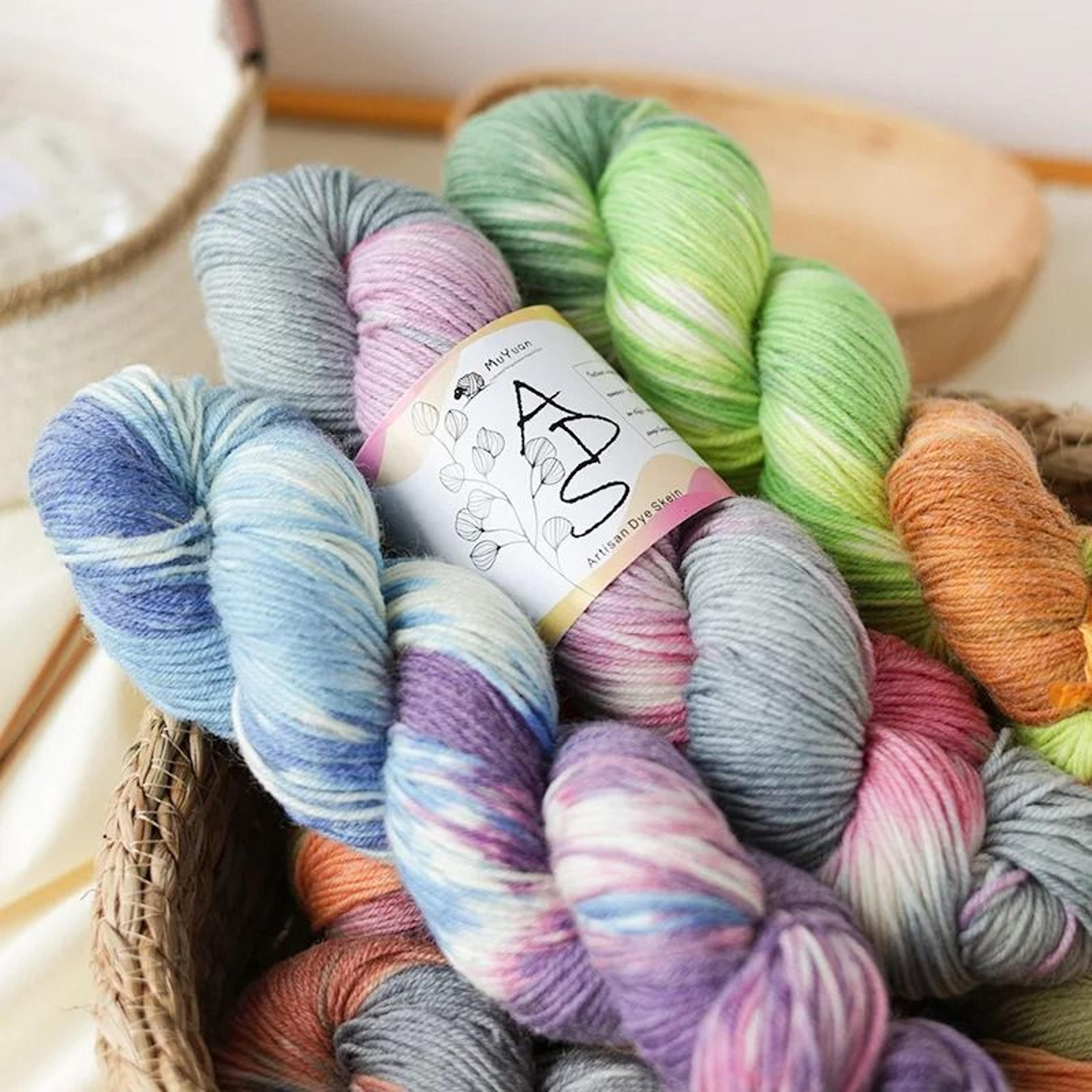 hand dyed variegated chunky wool yarn for crochet, knitting & cozy diy crafts