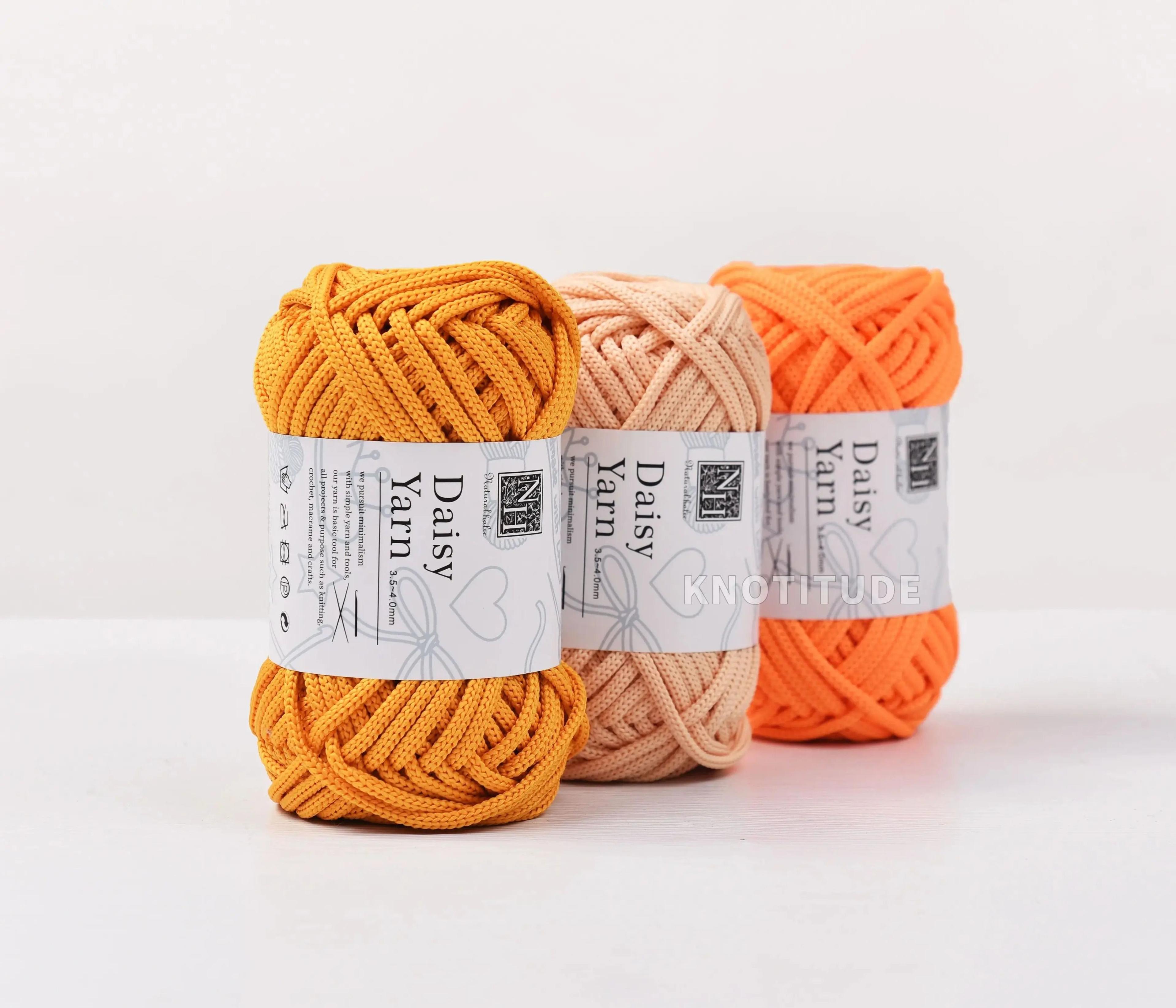 4mm polyester tube yarn 40 yd for crochet bags, rugs & diy crafts