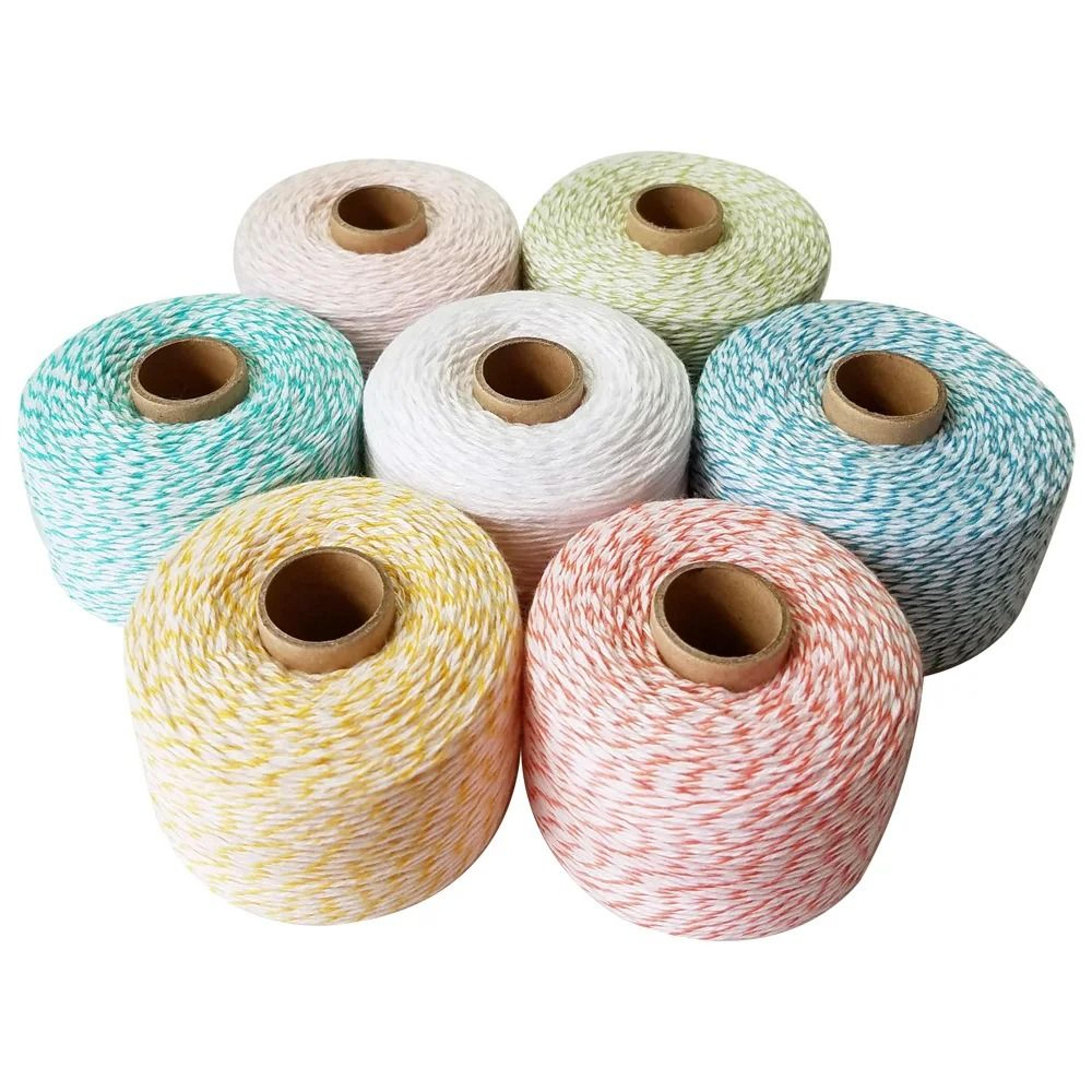 219 yd colorful cotton twine cord for diy crafts, gift wrapping & home decor