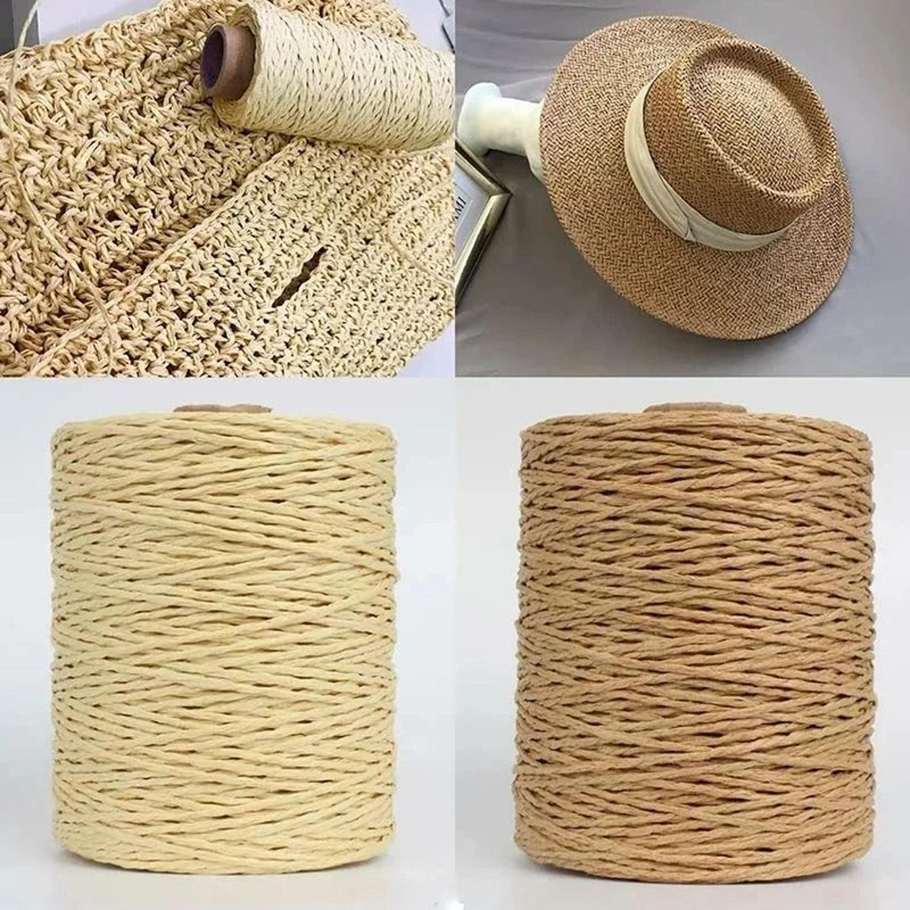 natural raffia straw yarn 306 to 328 yd colorful crochet yarn for summer hats bags and basket weaving