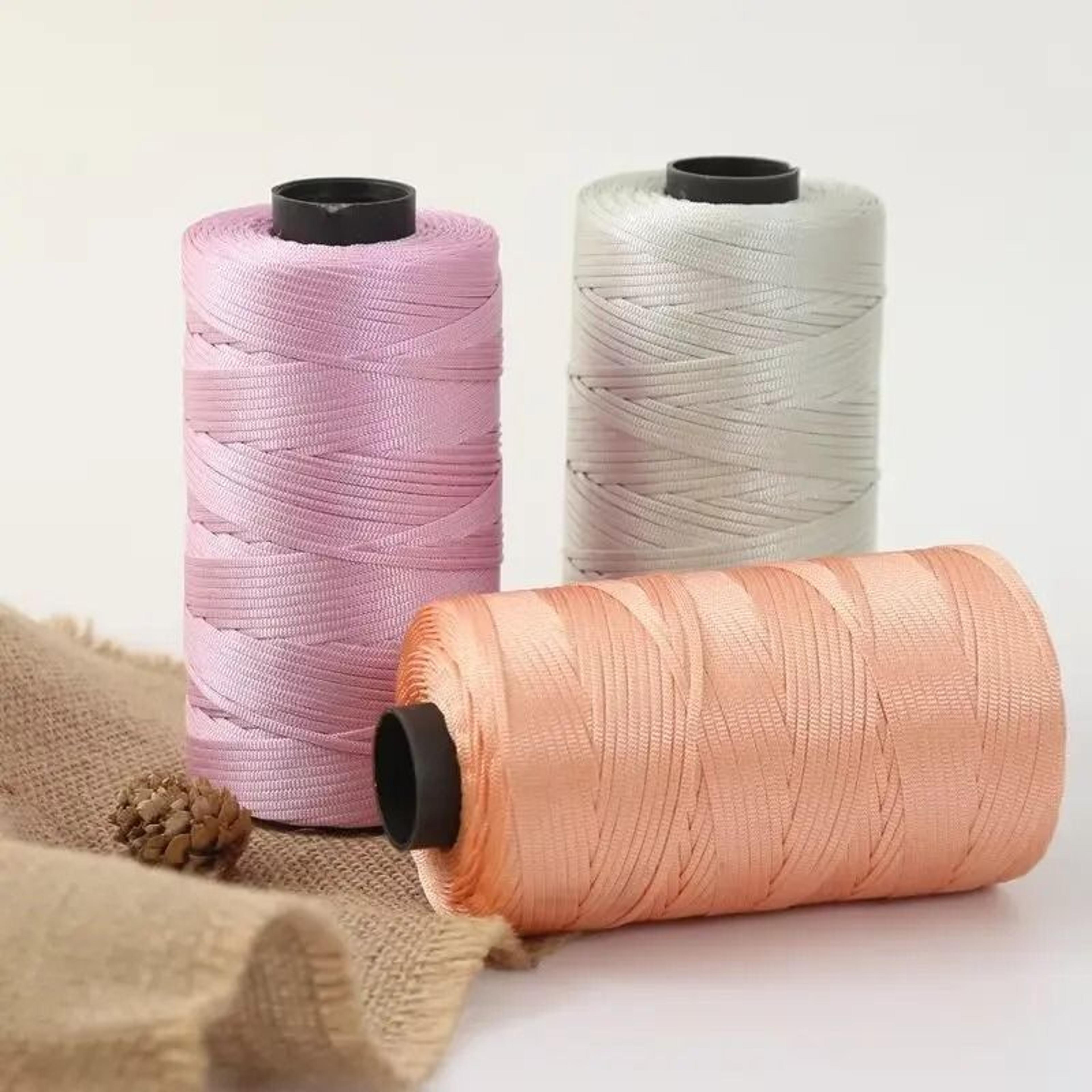 8.8 oz shiny flat ribbon yarn for crochet summer hats bags sandals and diy crafts