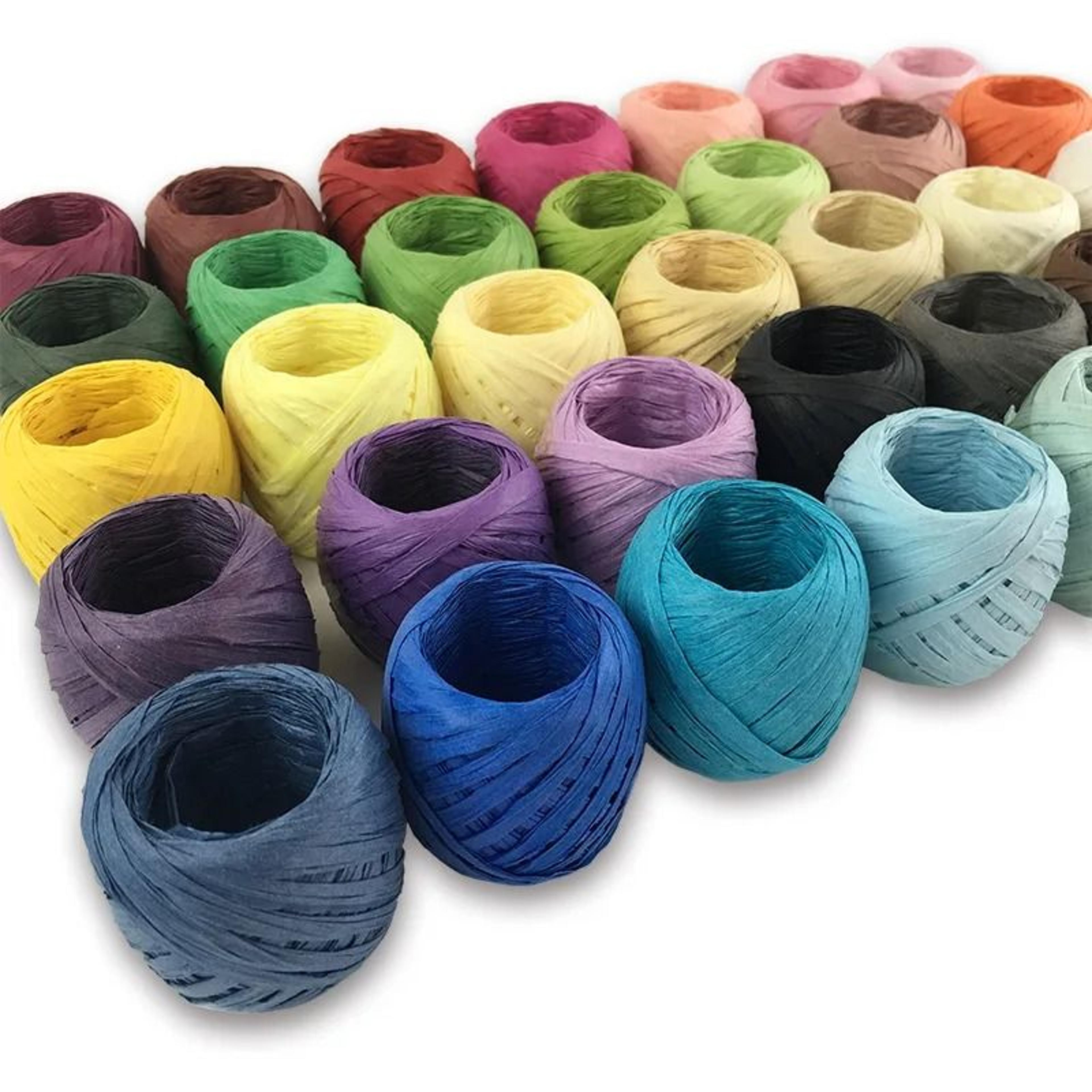 0.5 oz natural raffia cotton straw yarn 22 yd plant fiber crochet thread for hats bags and diy crafts