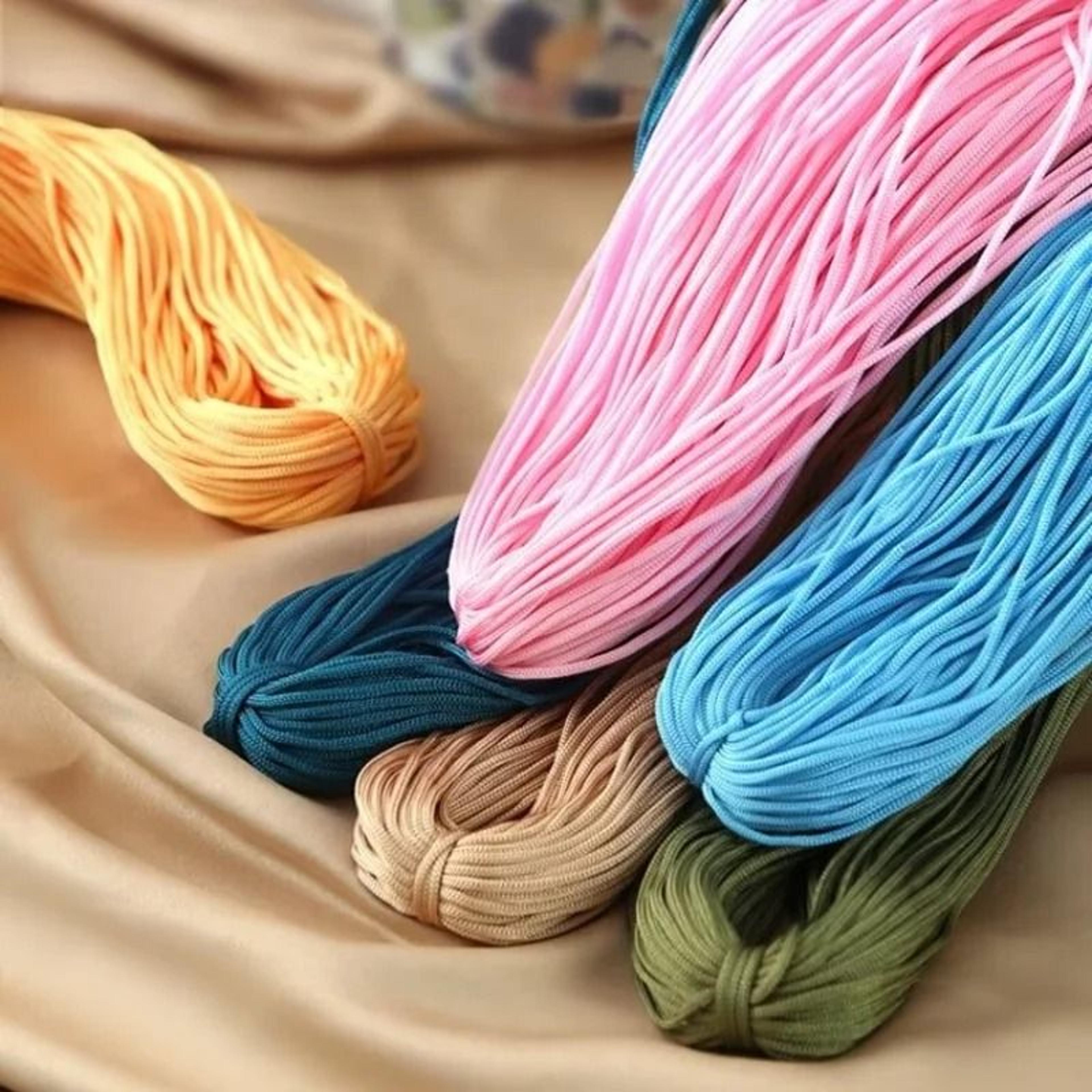 219 yd 3 mm hollow ice silk yarn lightweight crochet cord for summer bags hats and home decor