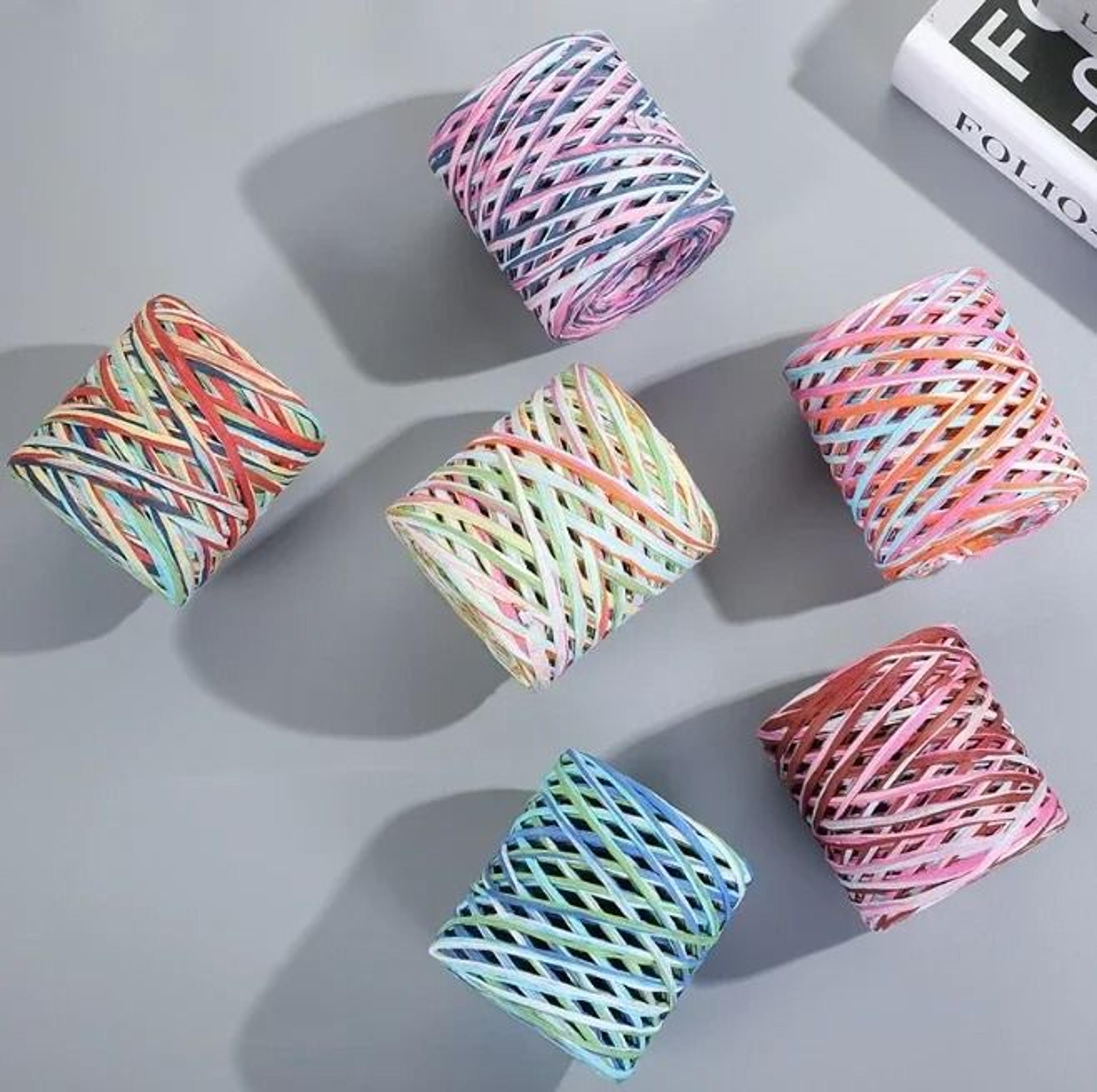 656 ft natural raffia straw yarn for crochet summer hats bags and basket weaving