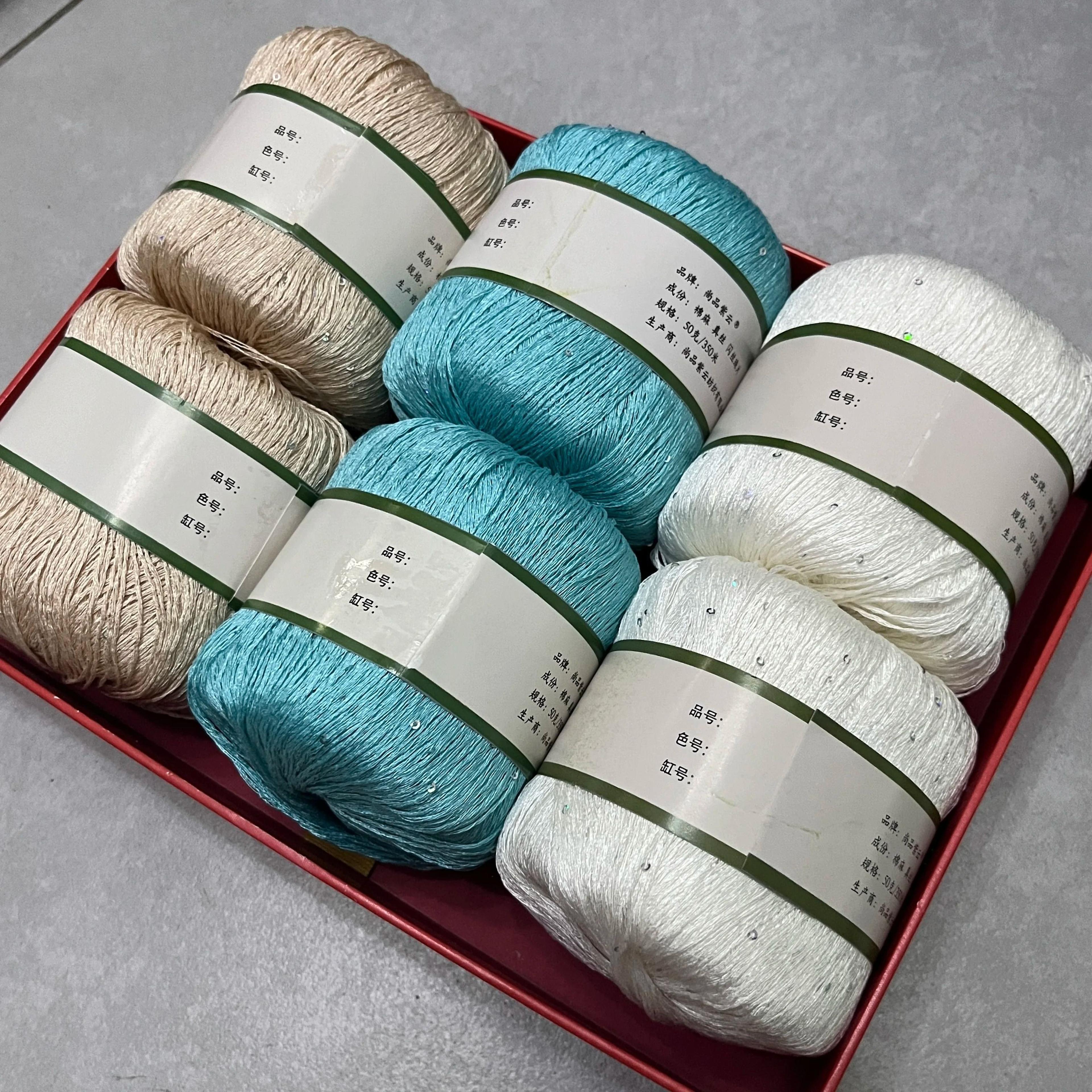 6 pack sequin lace yarn for crochet knitting shawls and diy crafts