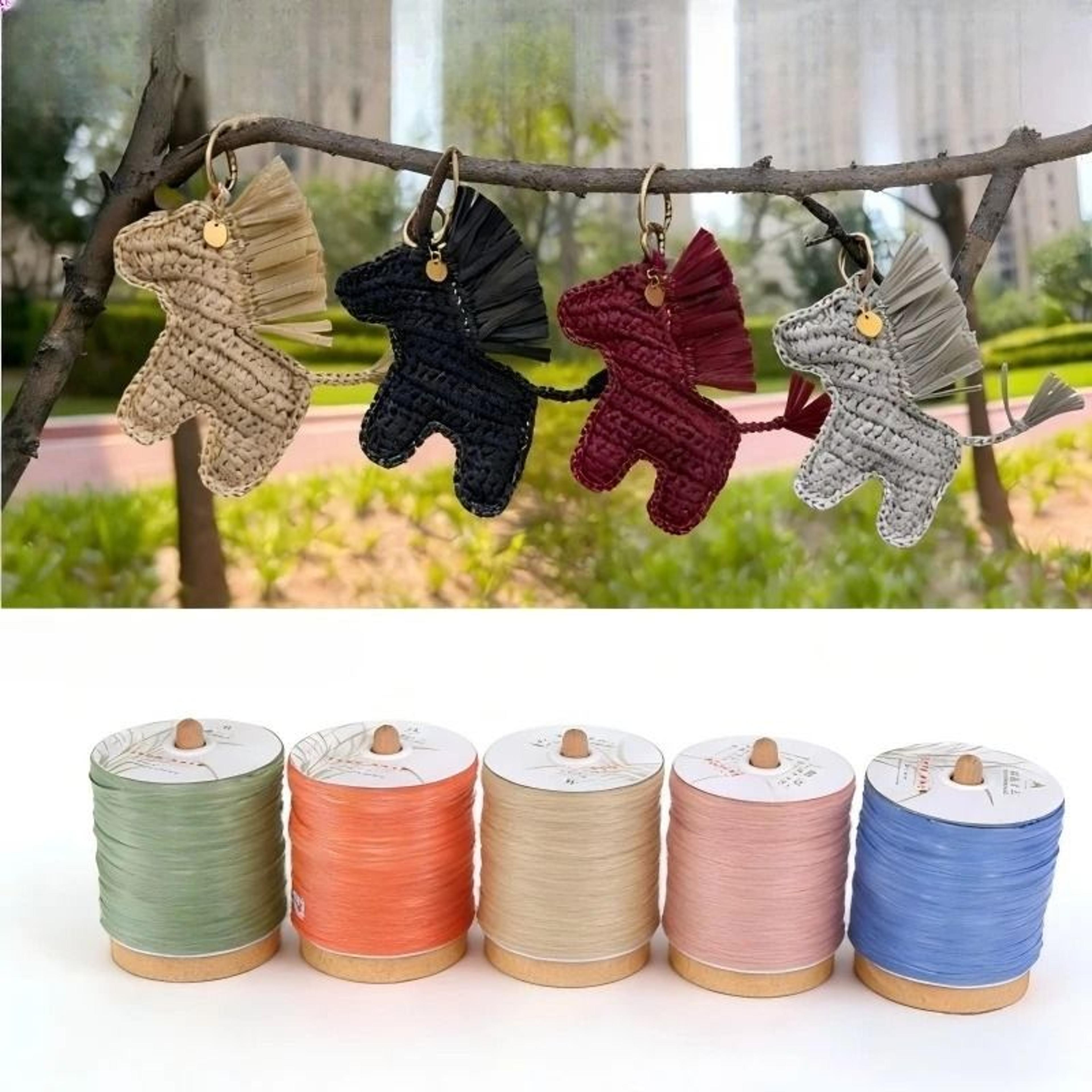 natural matte raffia yarn for crochet hats, bags & diy handcrafts 330g 600m