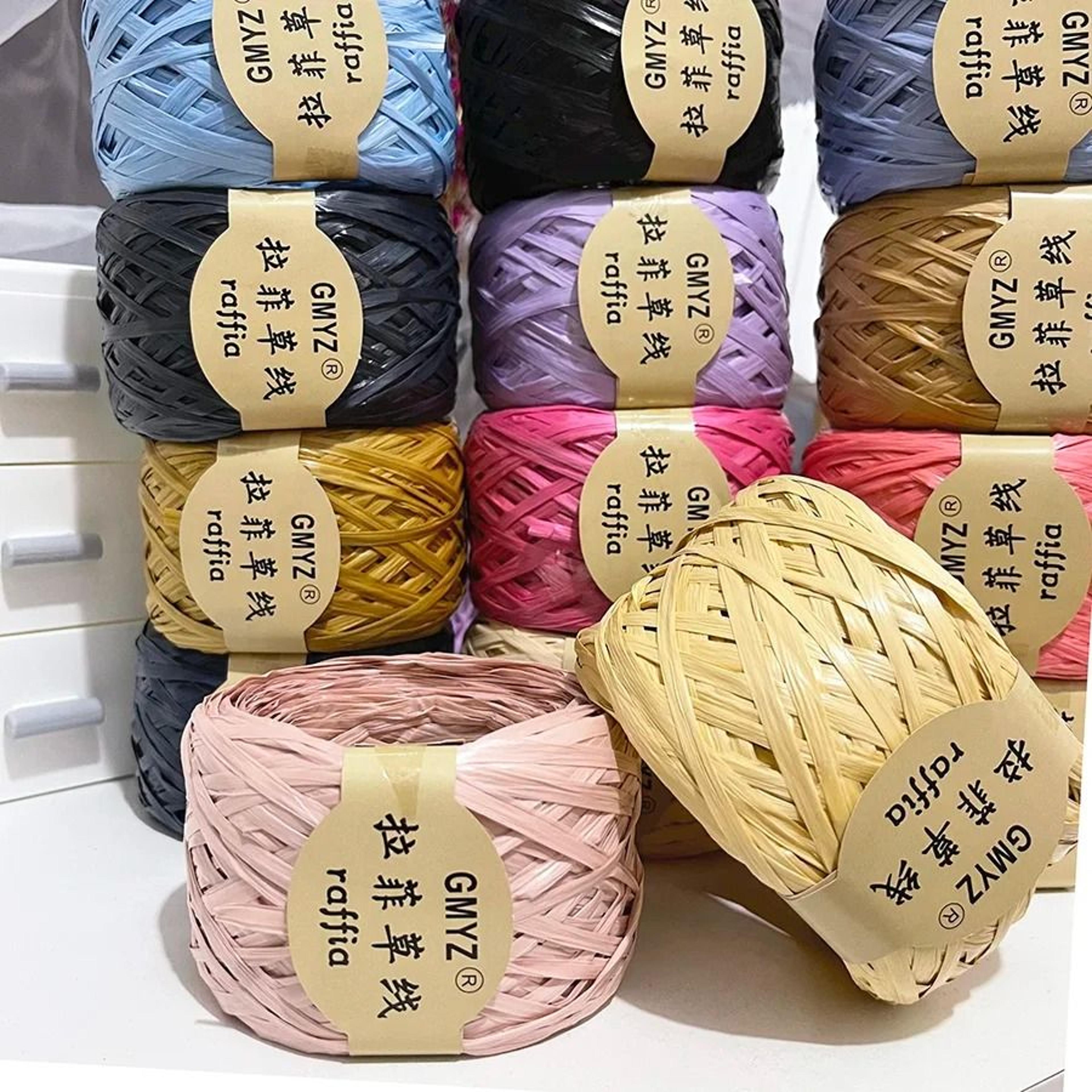 japanese raffia straw crochet yarn 100m washable plant fiber for summer hats, bags & diy crafts