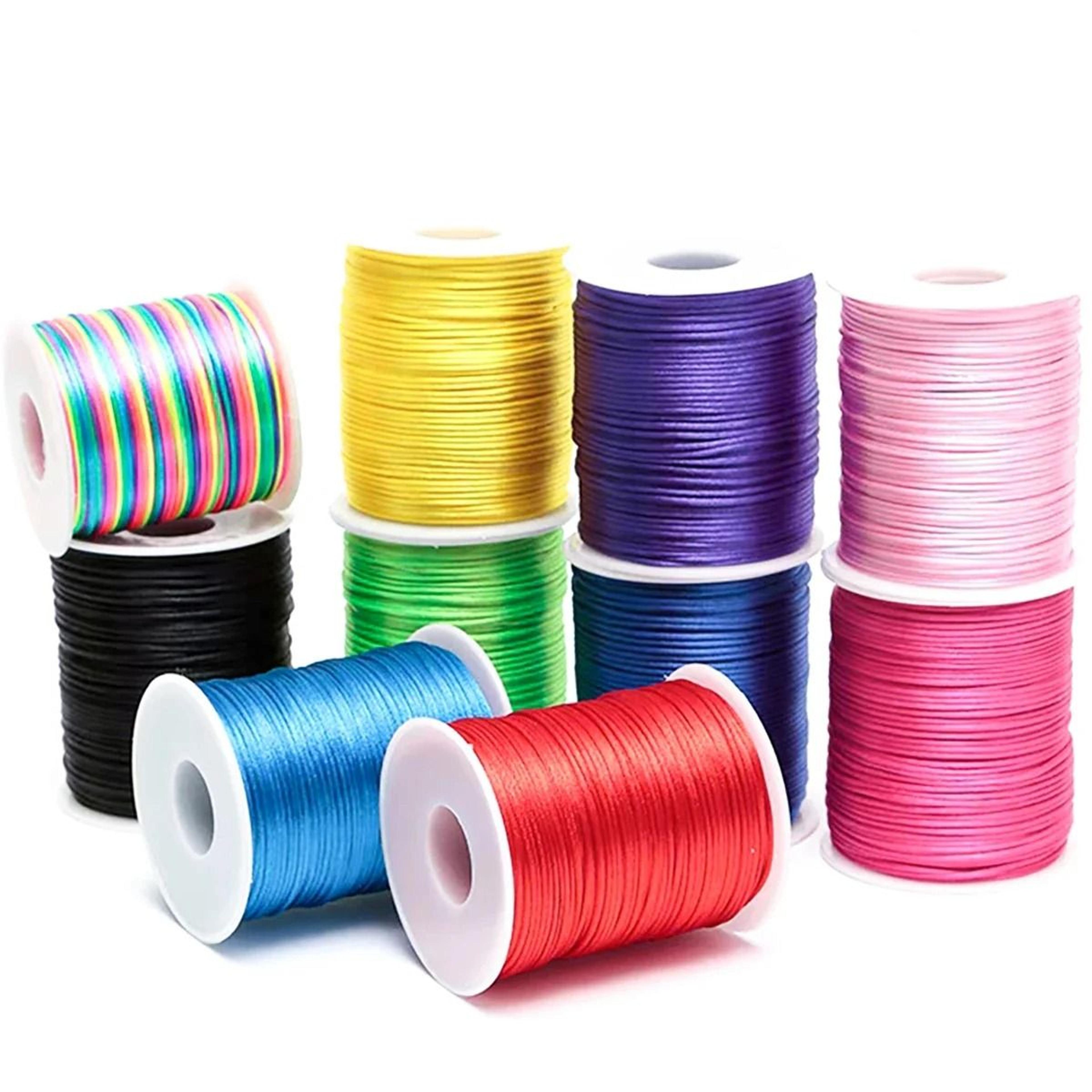 2mm satin nylon cord for chinese knotting, bracelets, macrame & diy jewelry crafts