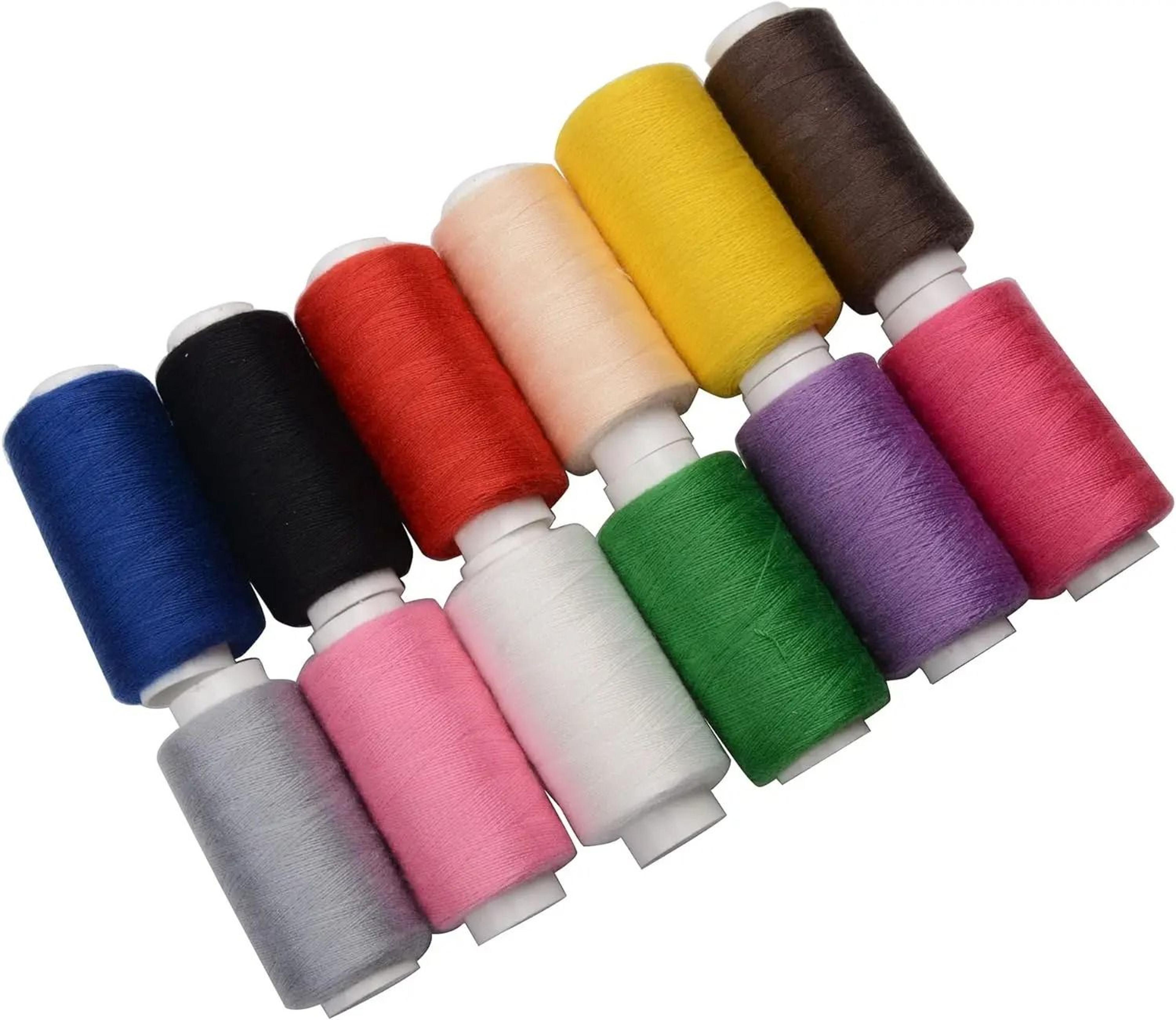 12 color polyester sewing thread set with prewound bobbins 380 yards all purpose thread for sewing embroidery & diy craf