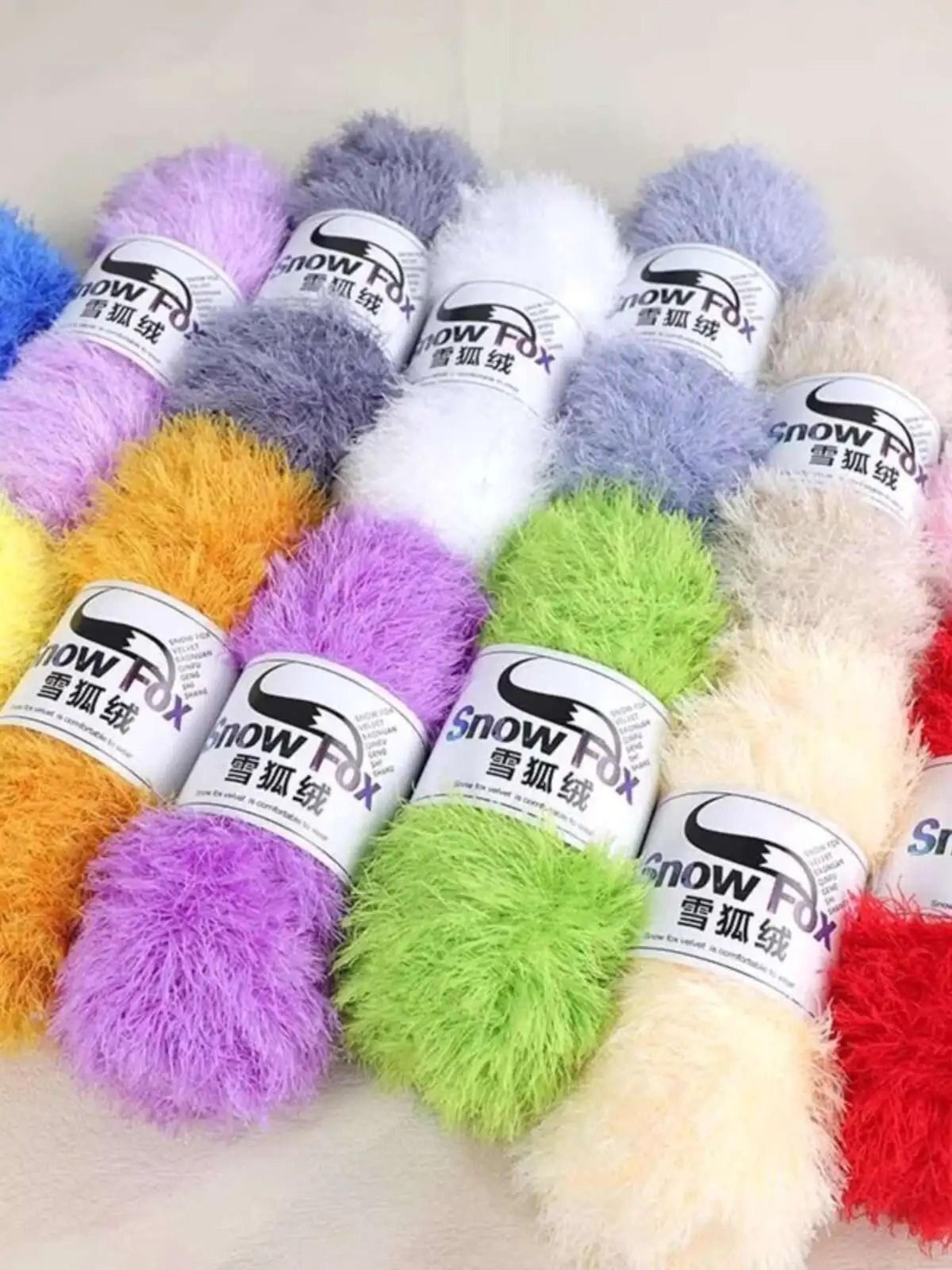 luxury faux fur plush yarn long pile chenille yarn for knitting crochet scarves plush toys & diy crafts
