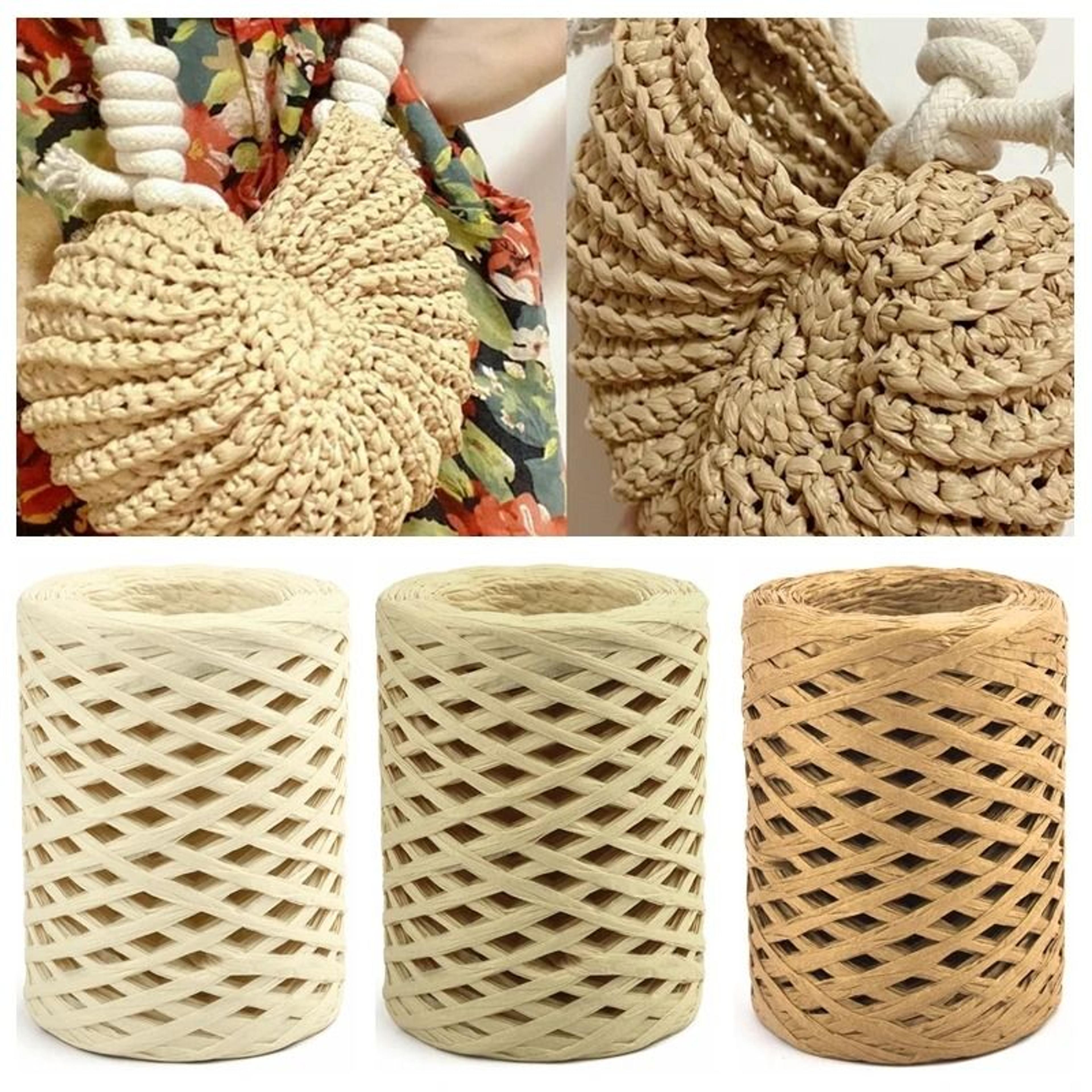 natural raffia straw yarn 100m eco friendly paper yarn for crochet beach bags sun hats gift wrapping & diy crafts