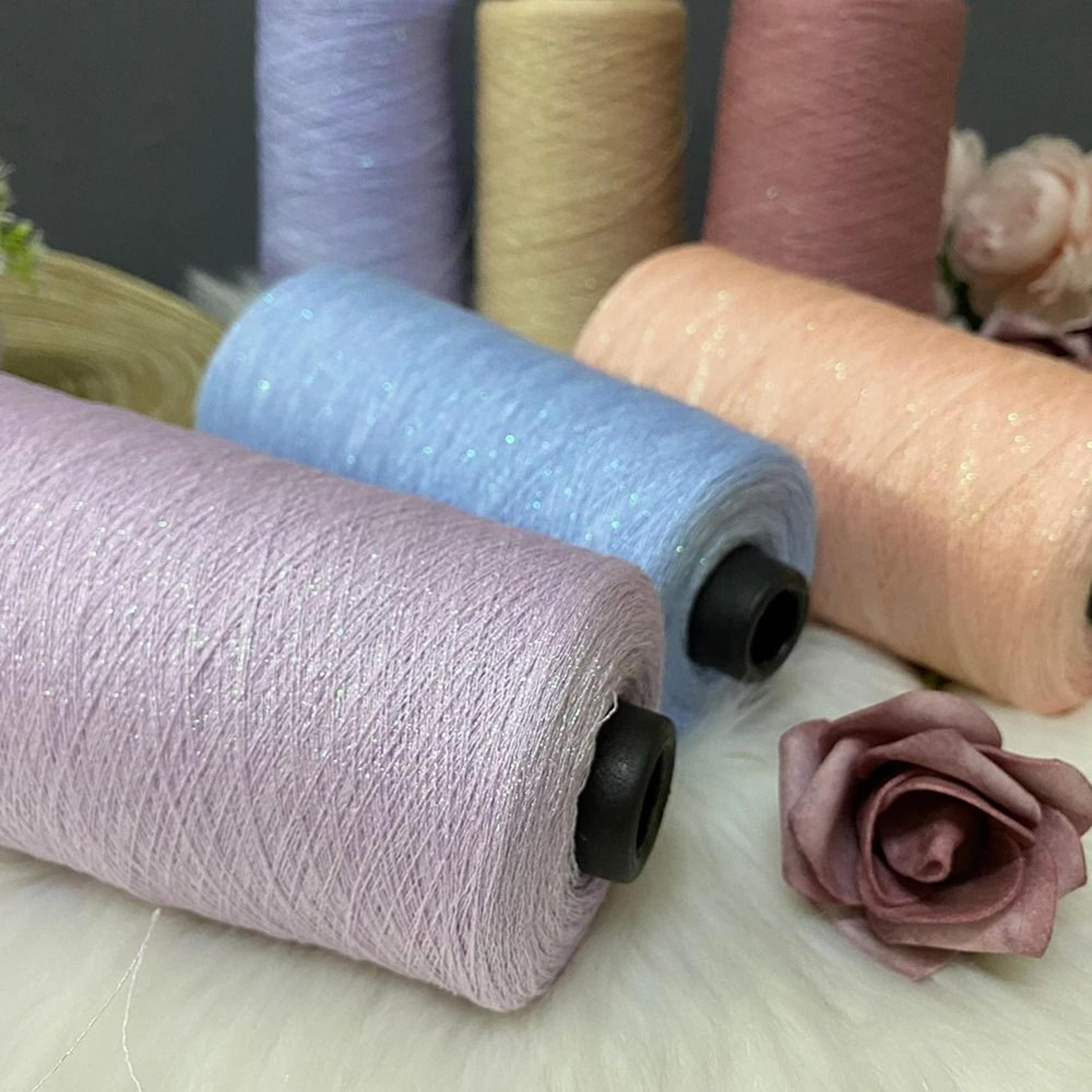 rainbow shimmer linen blend knitting and crochet yarn 8.82 oz for summer diy projects