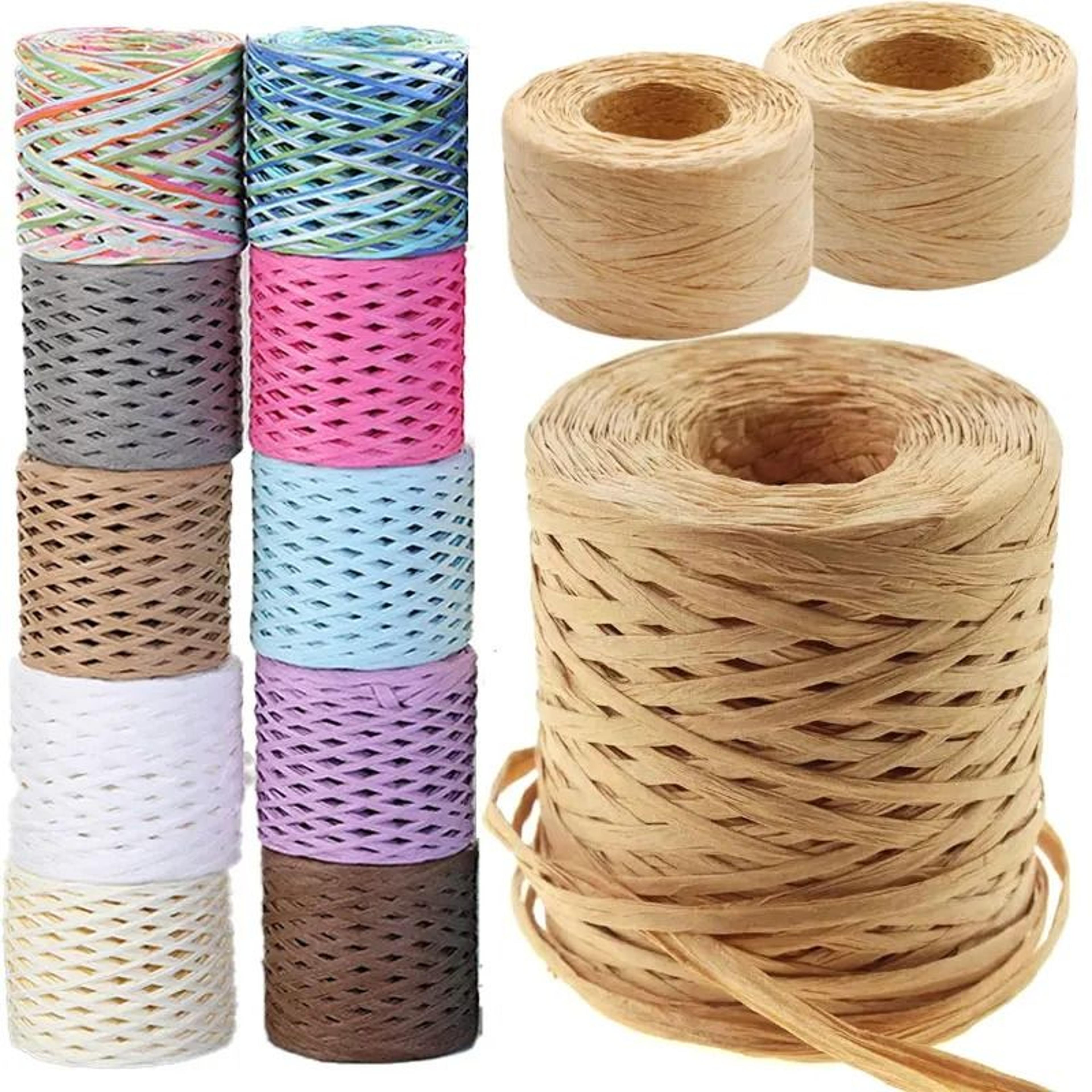 natural raffia paper ribbon 218 yards for gift wrapping, crochet and diy crafts