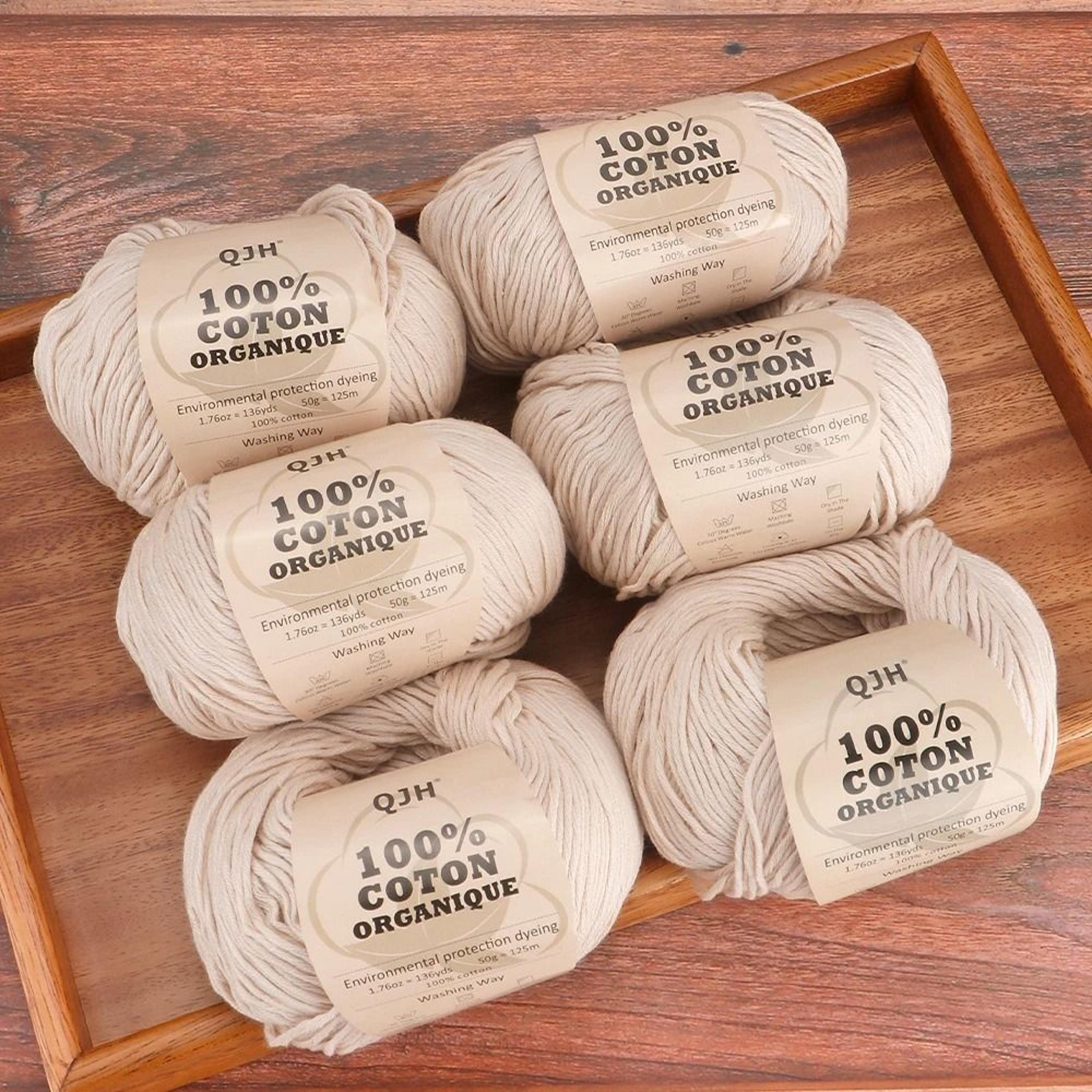 qjh 100% cotton sport weight yarn set 6 balls for crochet, amigurumi and baby knitting