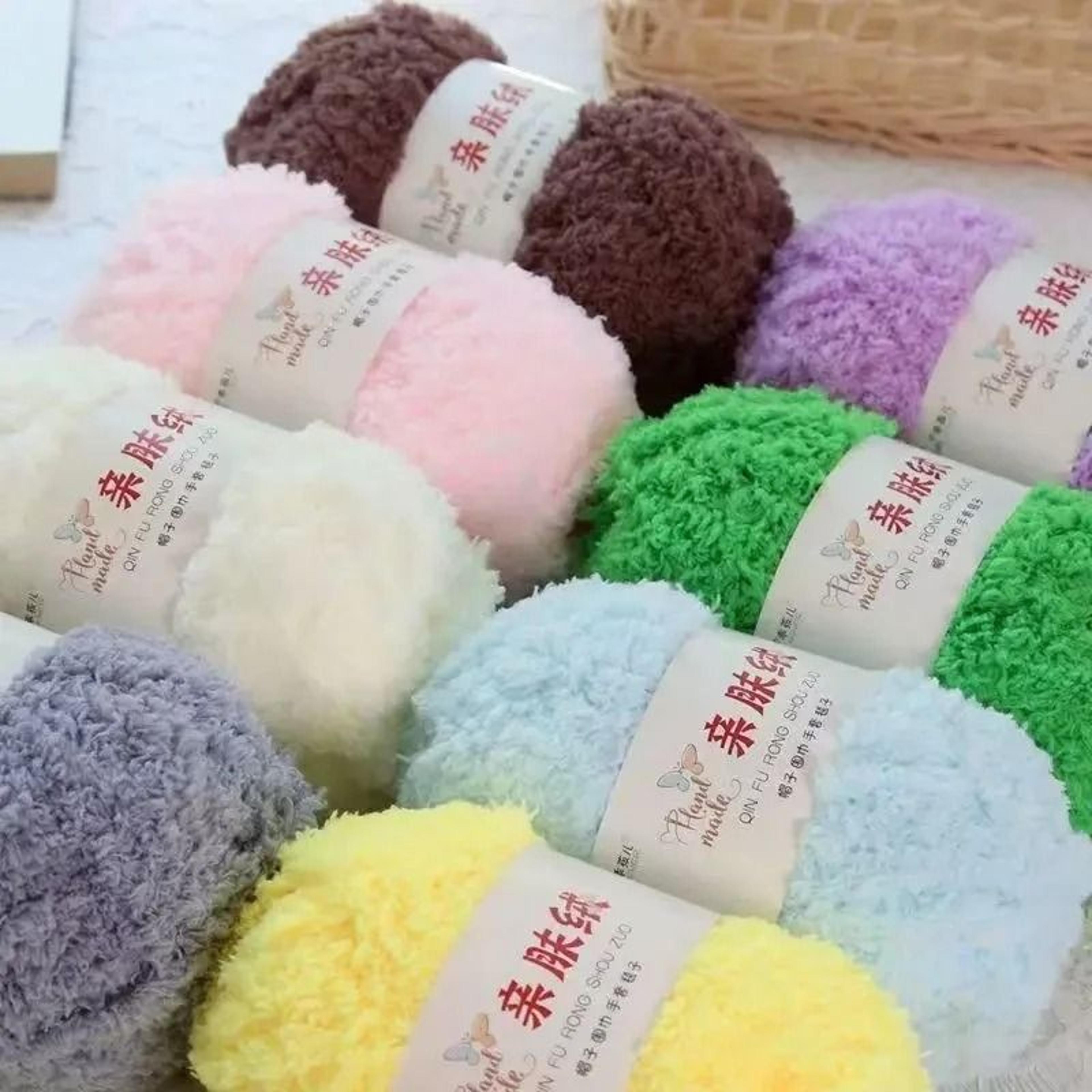 soft chenille coral velvet yarn 50g for crochet, knitting and cozy diy crafts