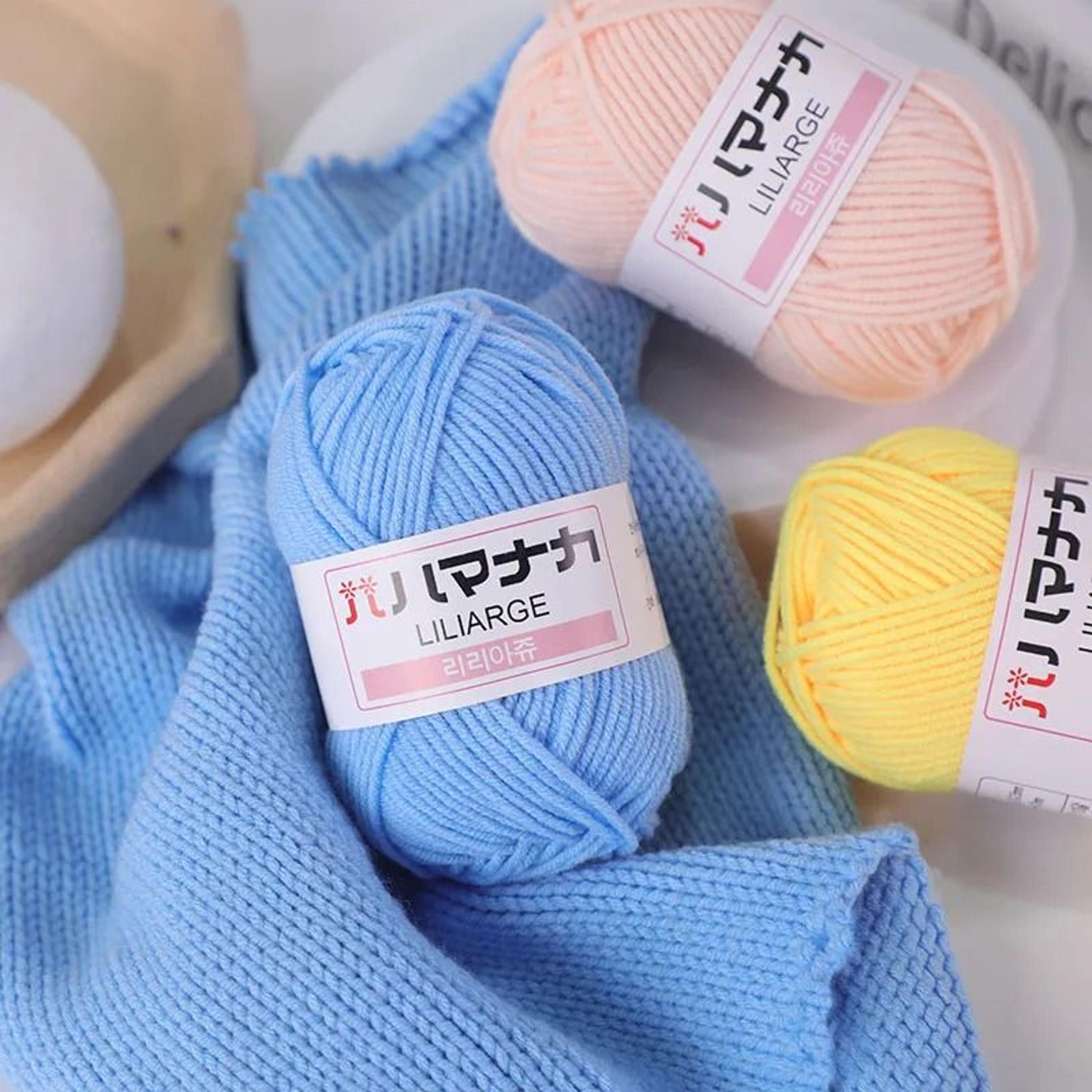 soft milk cotton acrylic yarn 55 yards for crochet, knitting and amigurumi