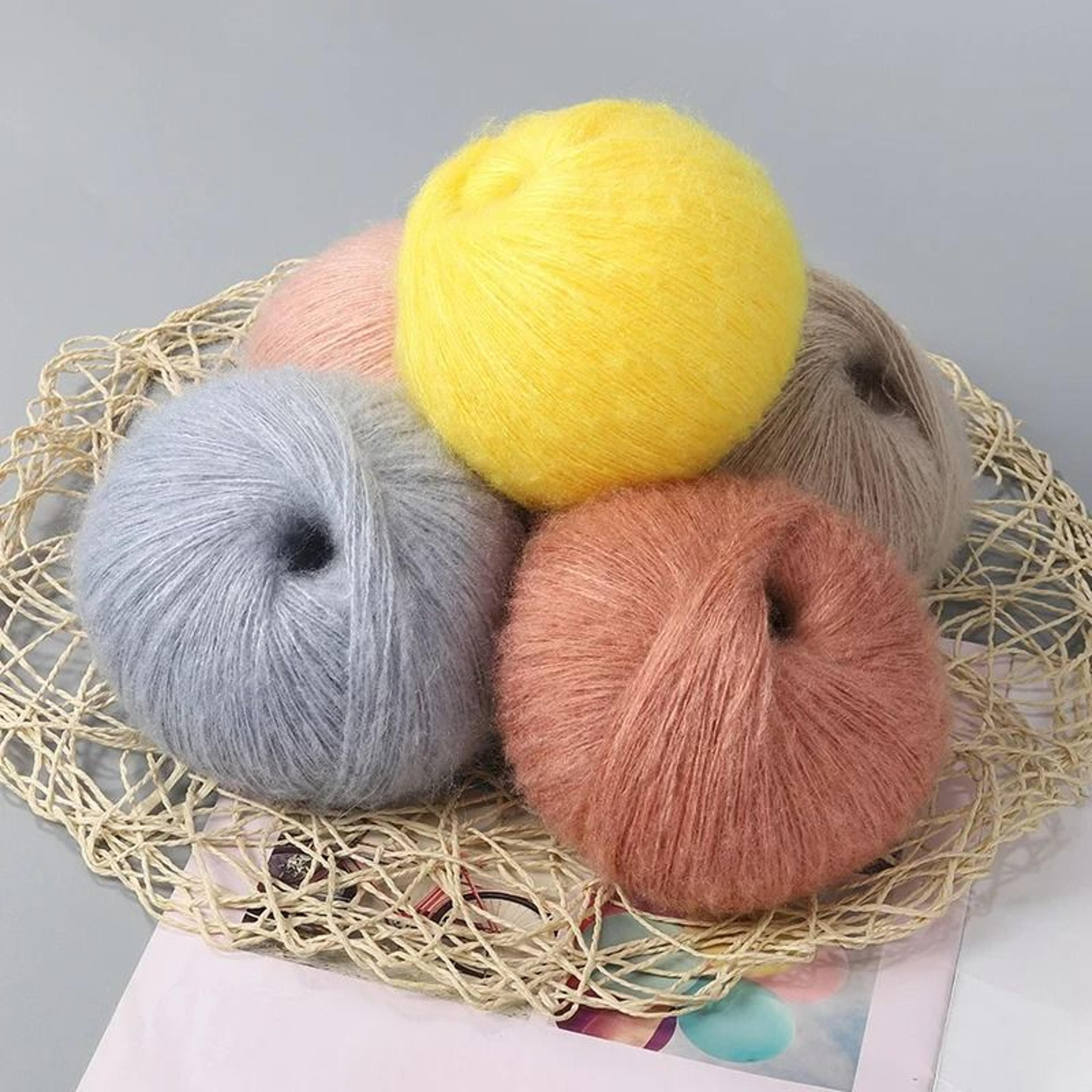 8 piece soft mohair yarn set for crochet, knitting, amigurumi and diy crafts