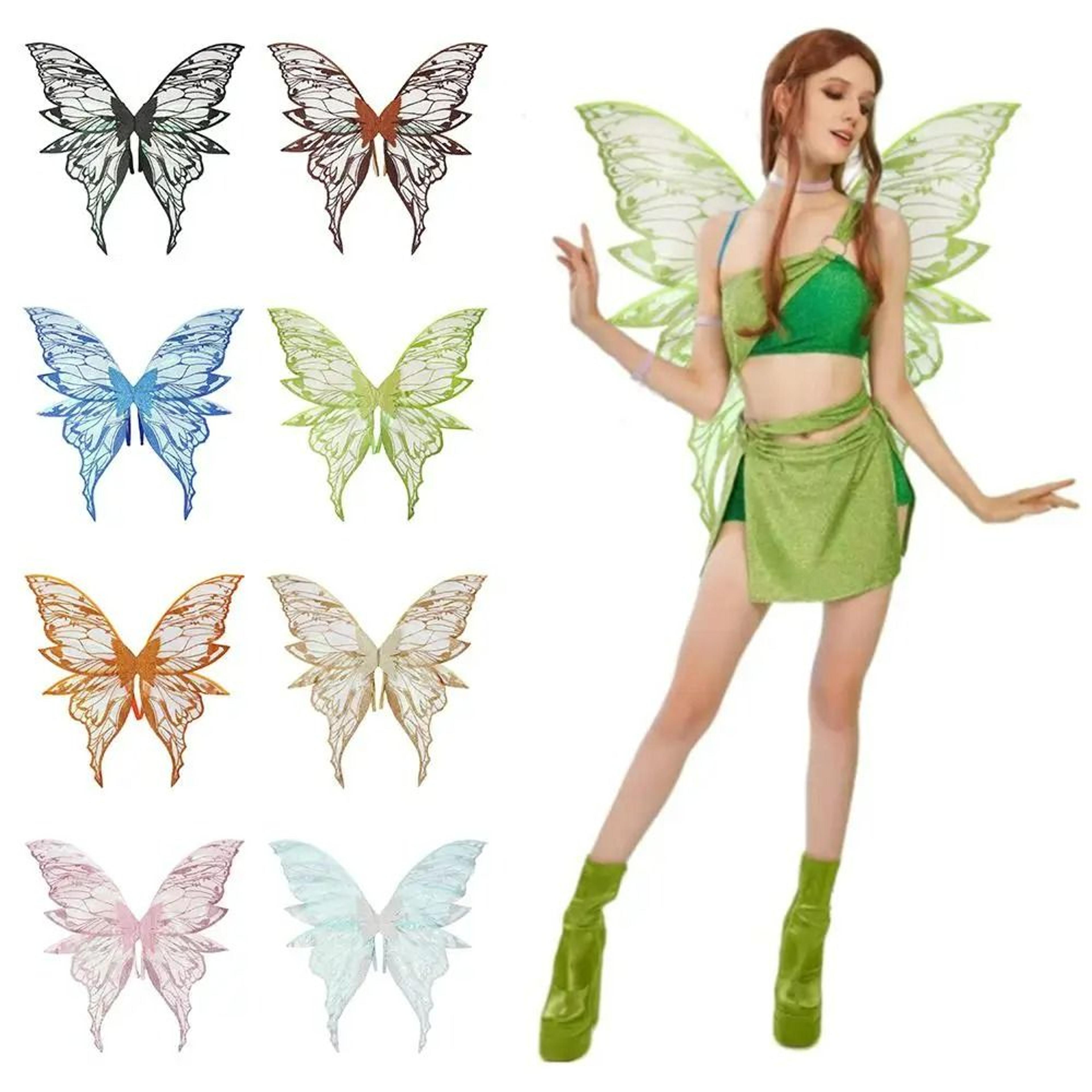 sparkling fairy butterfly wings costume for halloween, cosplay and dress up parties