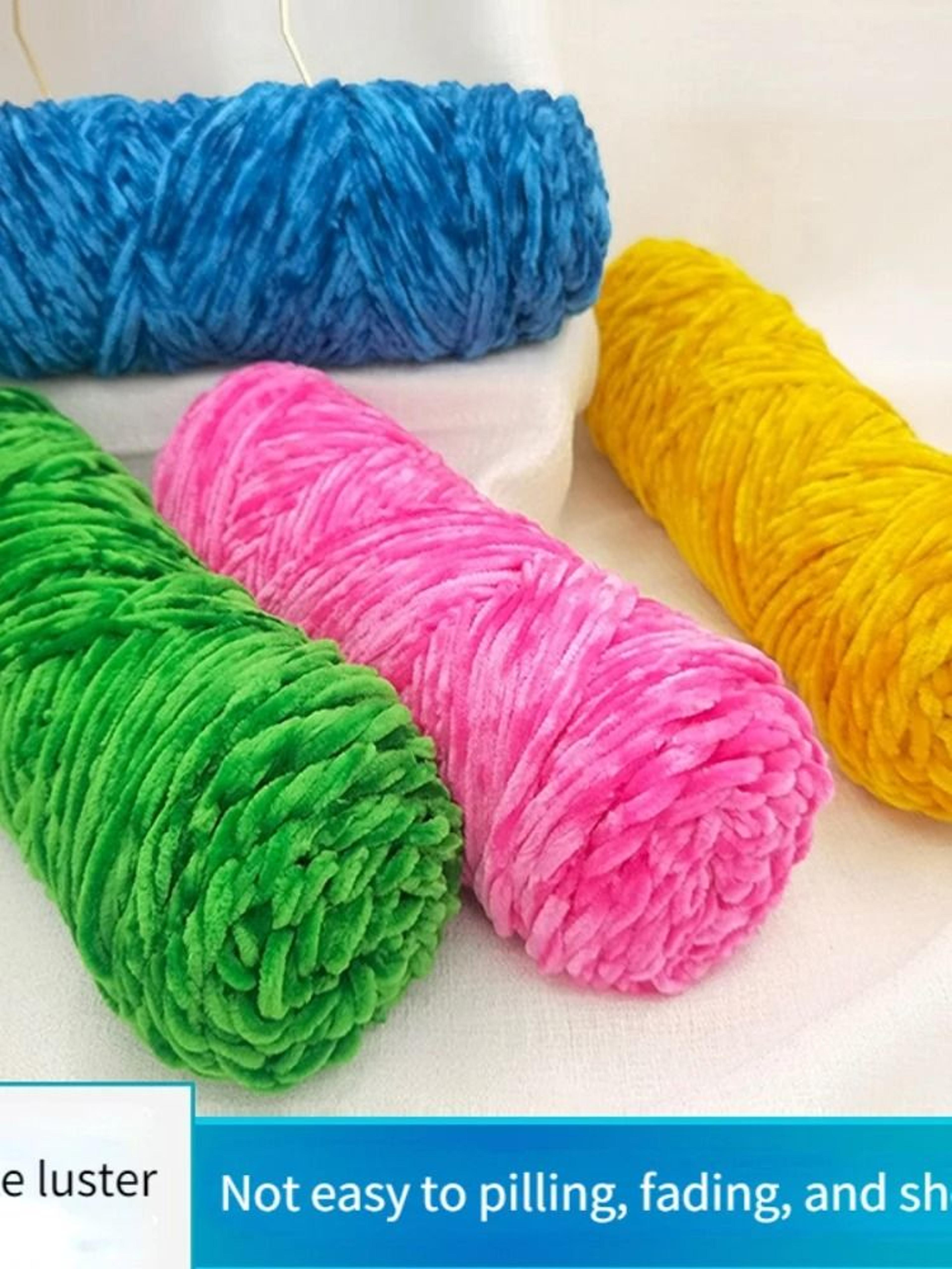 soft 4mm chenille velvet yarn for knitting and crochet