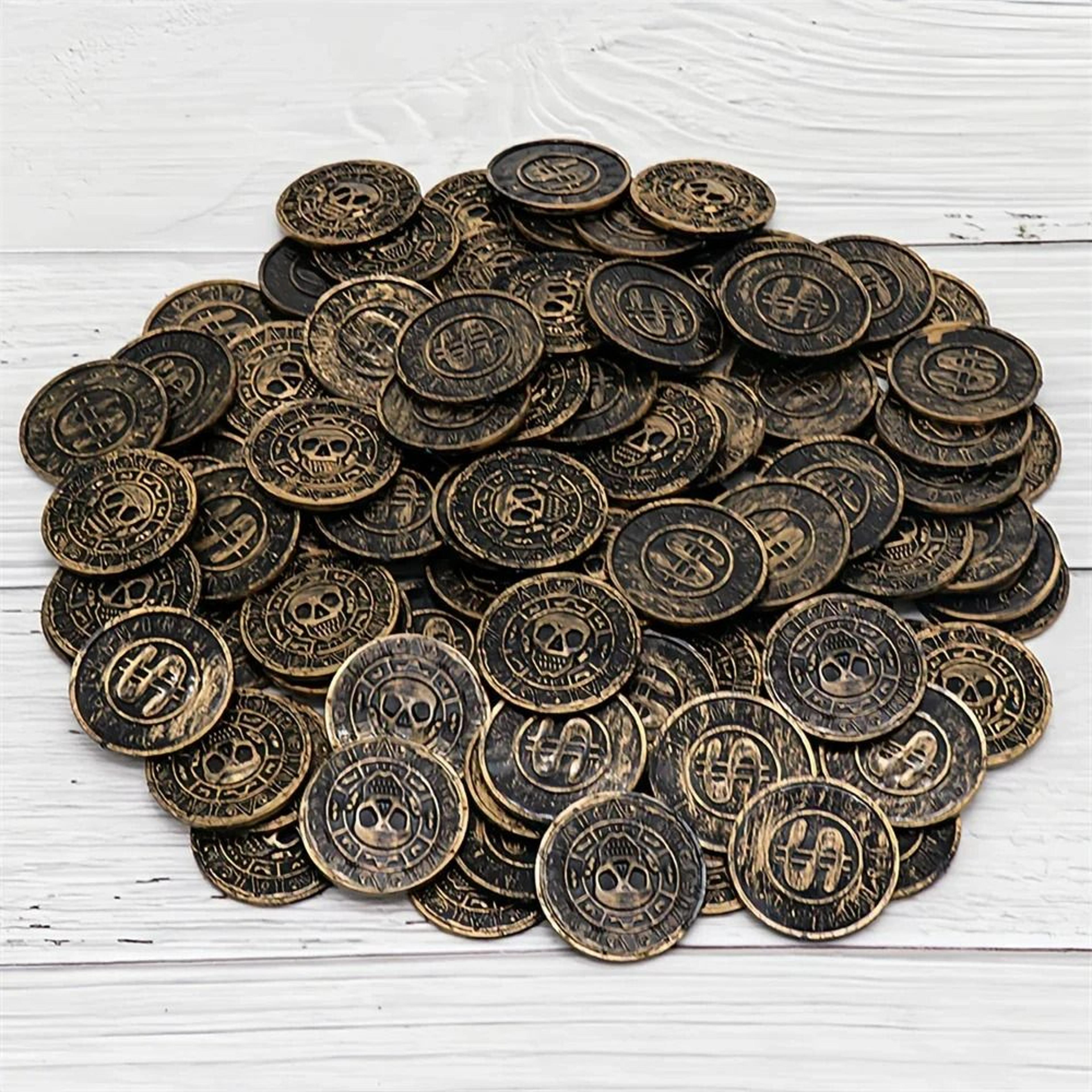 retro pirate treasure coins plastic party favors and game tokens