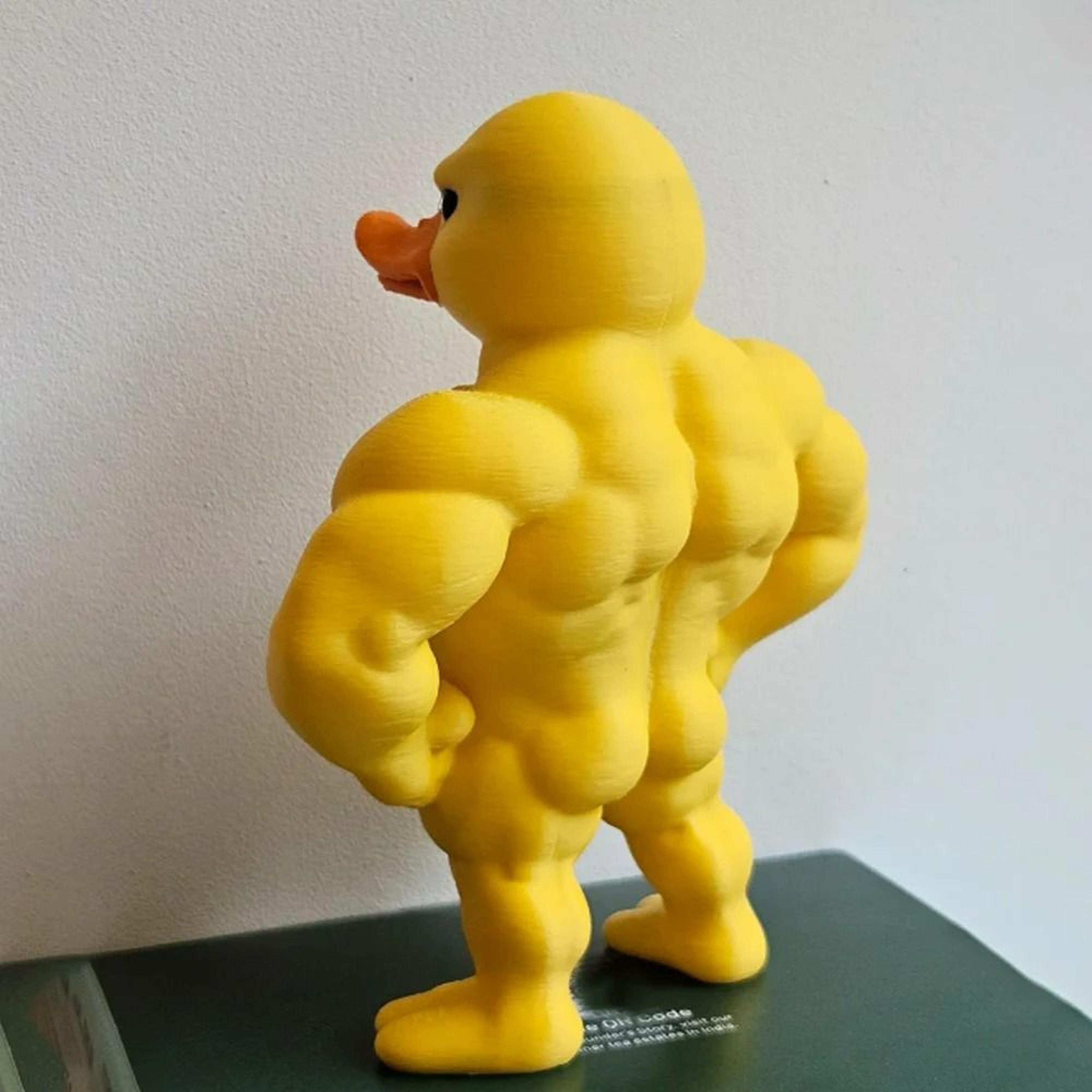 muscle duck statue funny bodybuilder duck figurine for desk and shelf decor