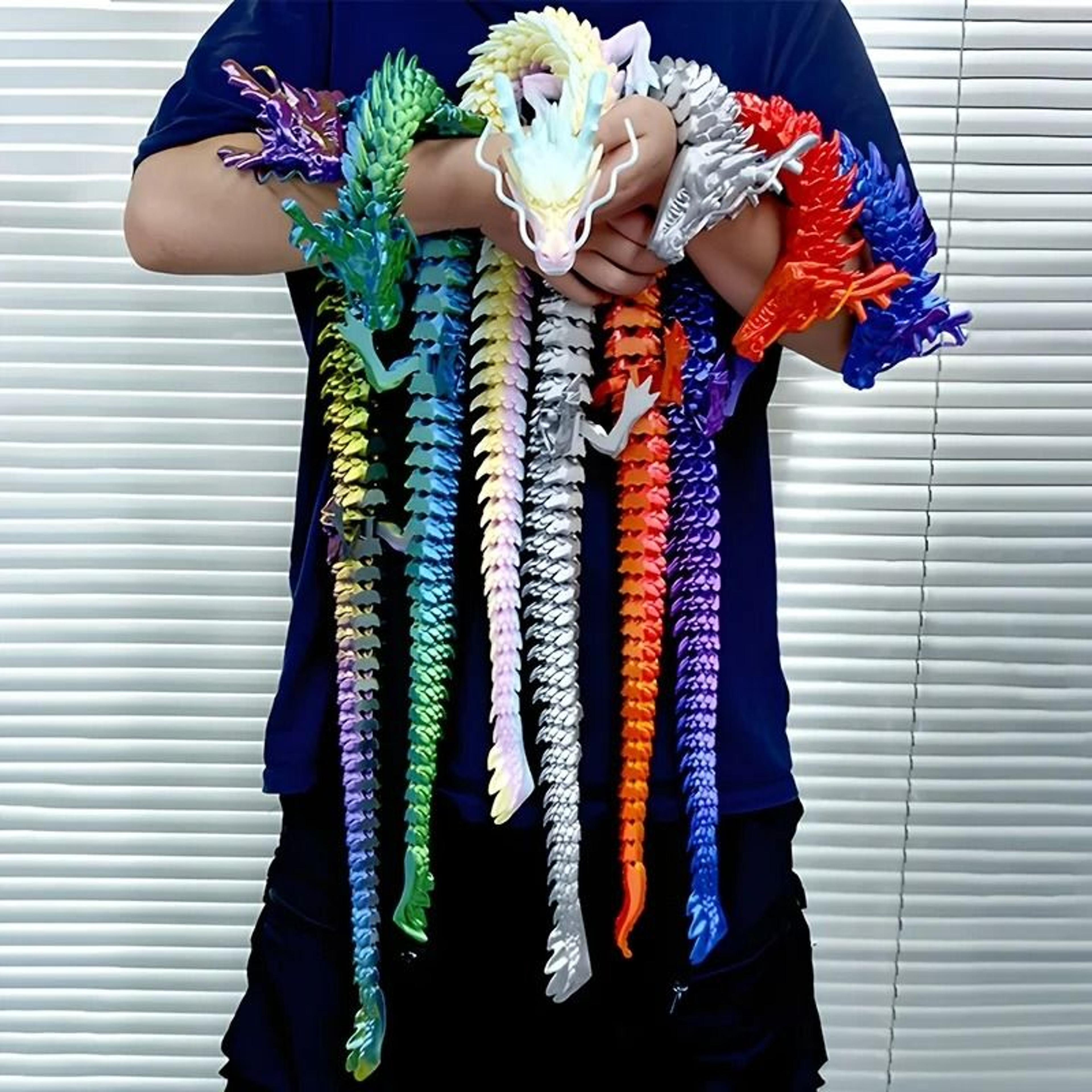 34.65in 3d printed crystal dragon articulated gem fidget toy